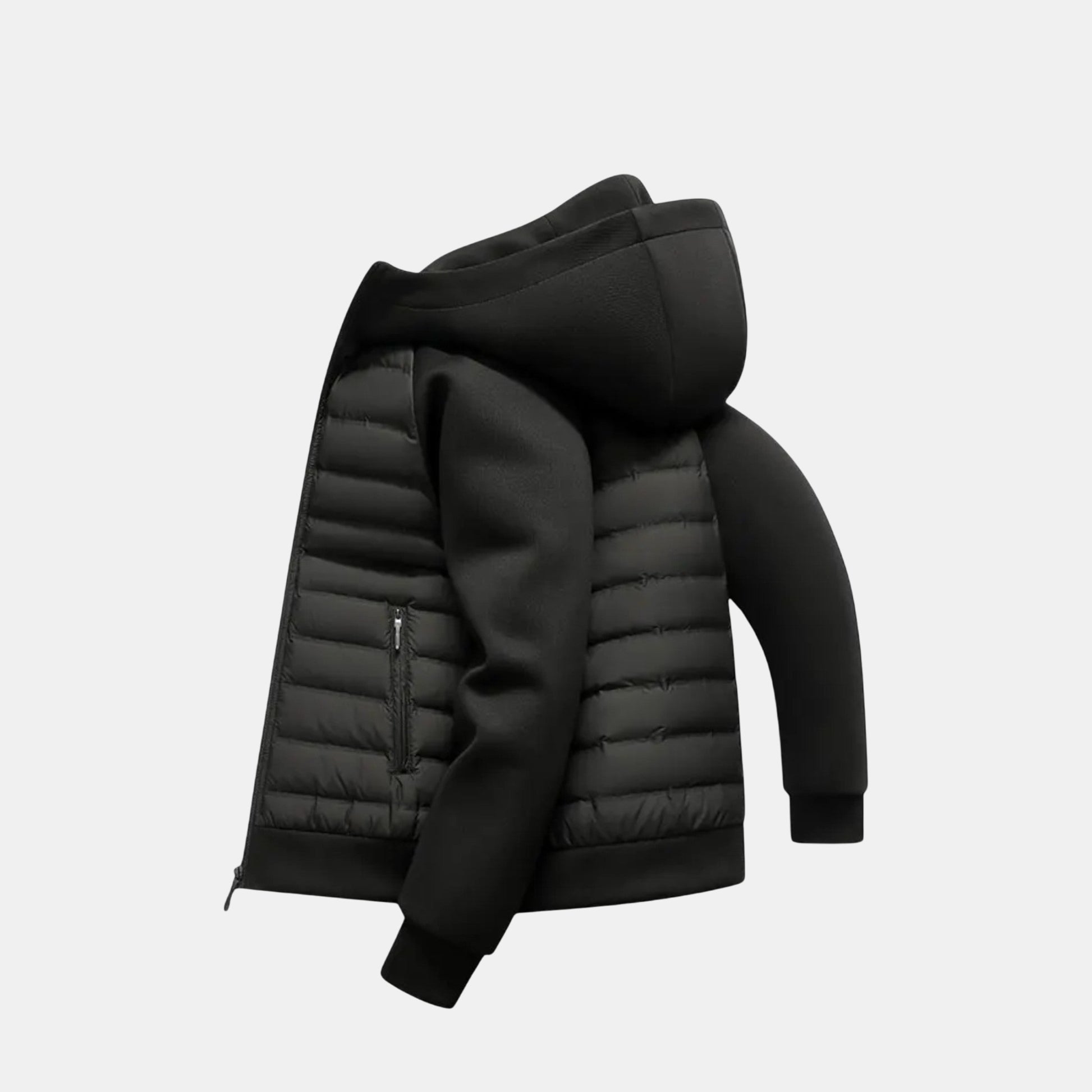 Herren Daunen-Steppjacke mit Kapuze – Gefütterte Winterjacke im Kontrast-Steppdesign von Orren & Valé 