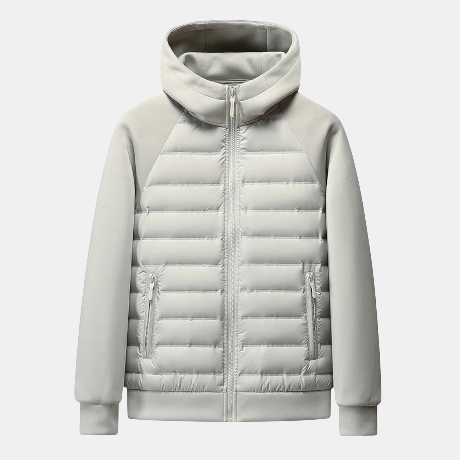 Herren Daunen-Steppjacke mit Kapuze – Gefütterte Winterjacke im Kontrast-Steppdesign von Orren & Valé 