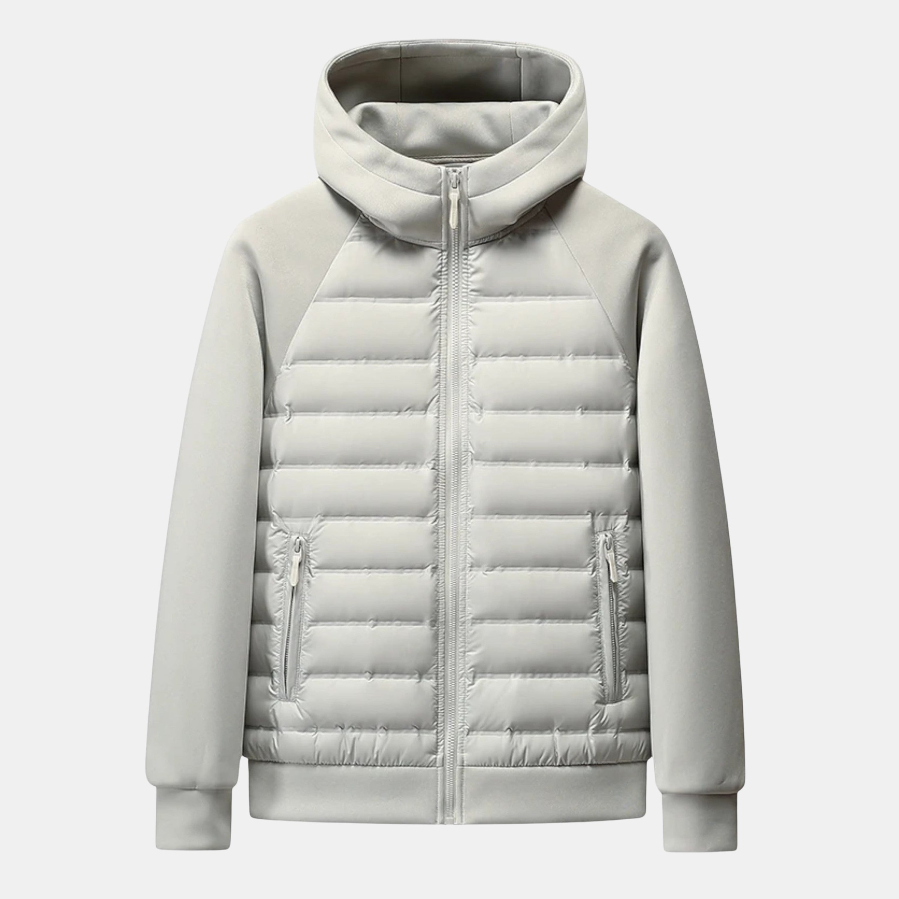 Herren Daunen-Steppjacke mit Kapuze – Gefütterte Winterjacke im Kontrast-Steppdesign von Orren & Valé 