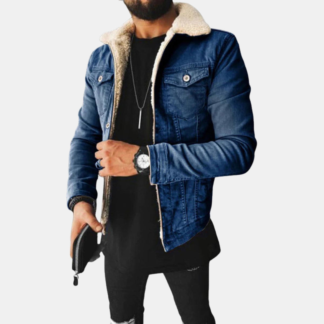 Herren Fleecegefütterte Jeansjacke – Wa von Orren & Valé 