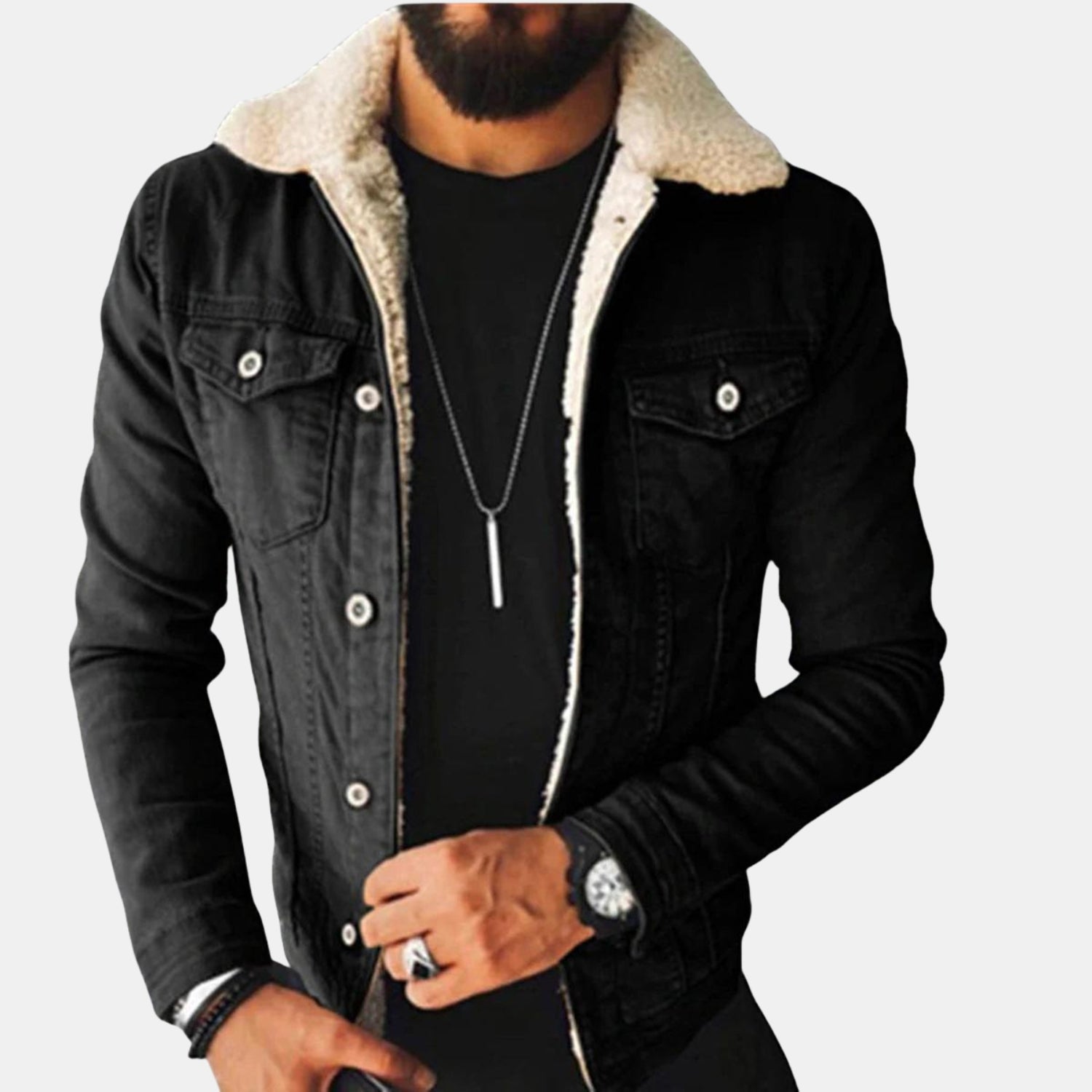 Herren Fleecegefütterte Jeansjacke – Wa von Orren & Valé 
