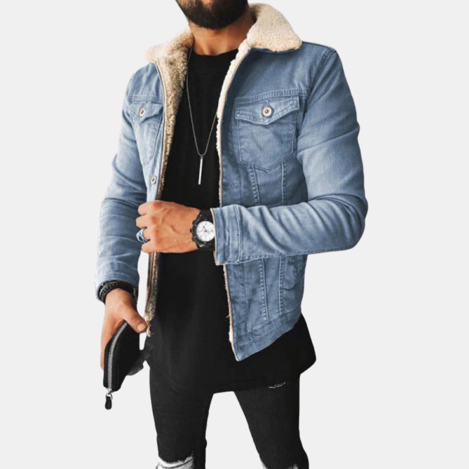 Herren Fleecegefütterte Jeansjacke – Wa von Orren & Valé 