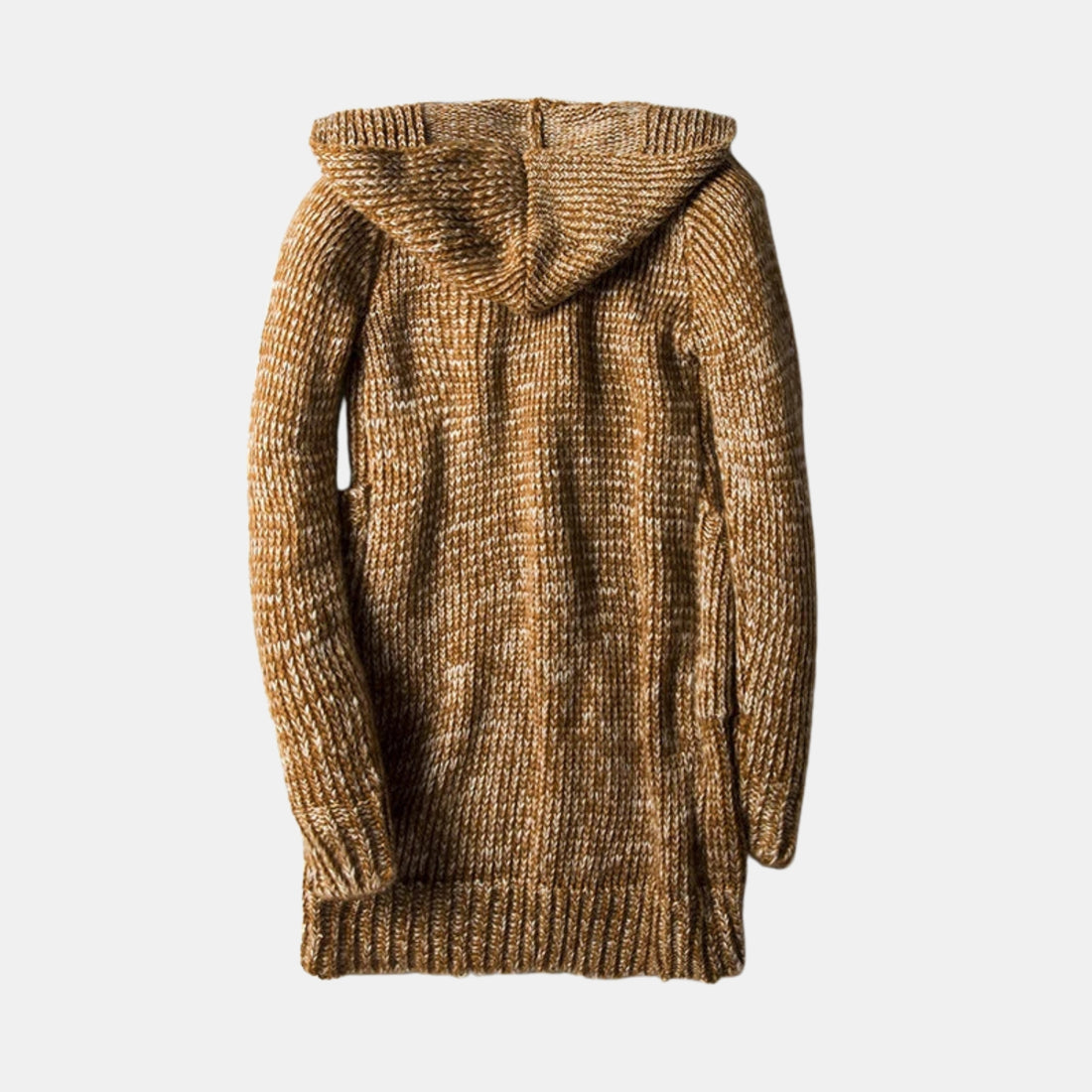 Herren Grobstrick-Cardigan mit Kapuze – Strickjacke mit Knebelverschluss & Eingrifftaschen (meliert) von Orren & Valé 