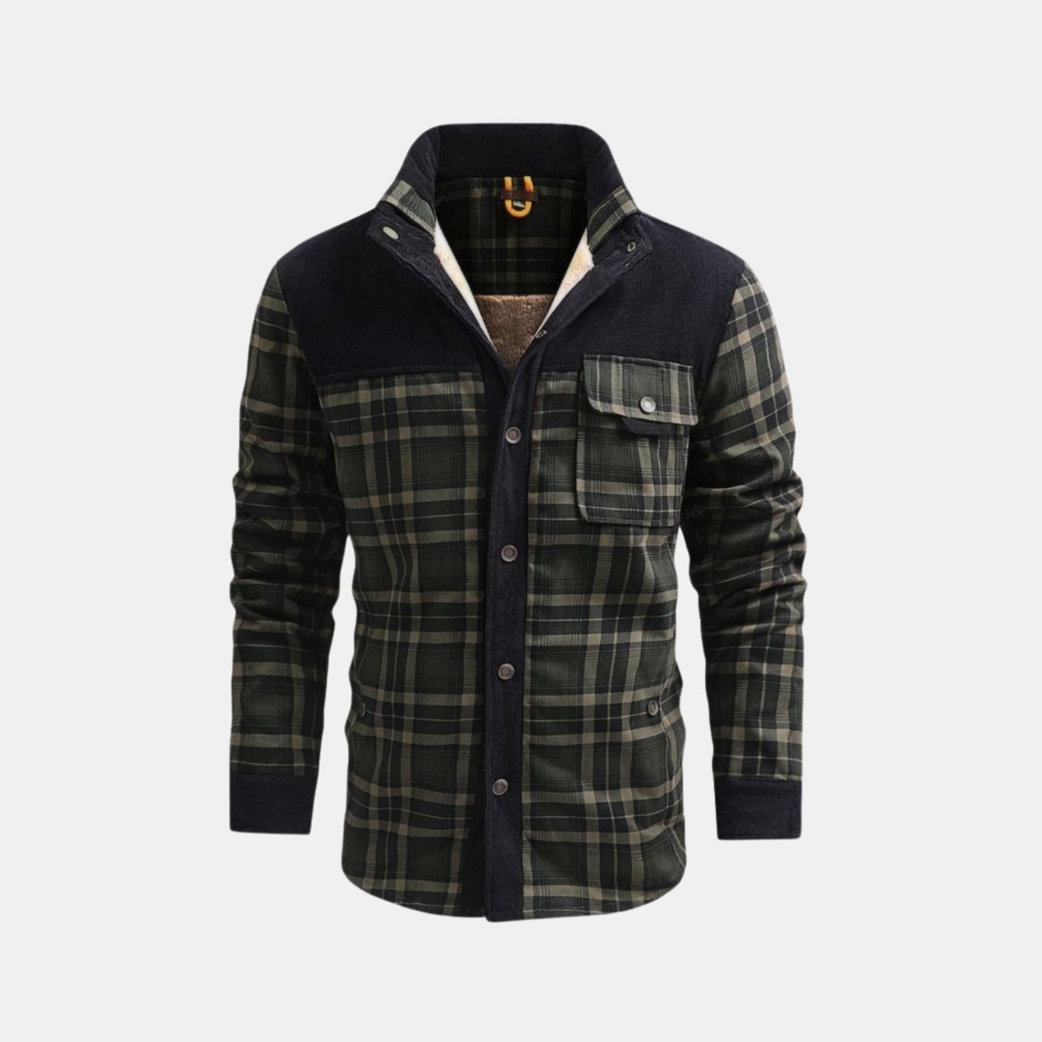 Herren Karierte Stepp-Winterjacke mit Fleecefutter – Wattierte Gefütterte Jacke für kalte Tage von Orren & Valé 