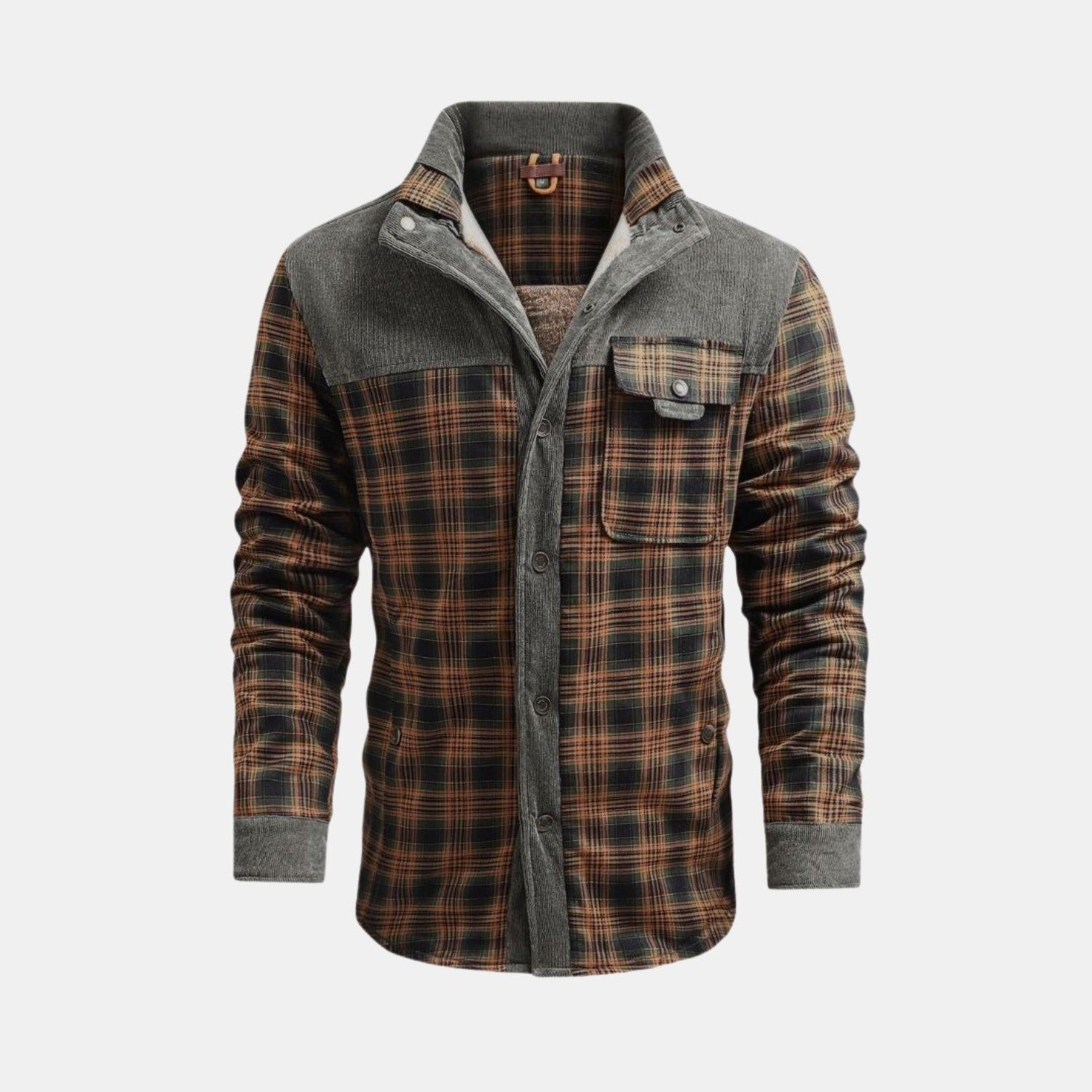 Herren Karierte Stepp-Winterjacke mit Fleecefutter – Wattierte Gefütterte Jacke für kalte Tage von Orren & Valé 