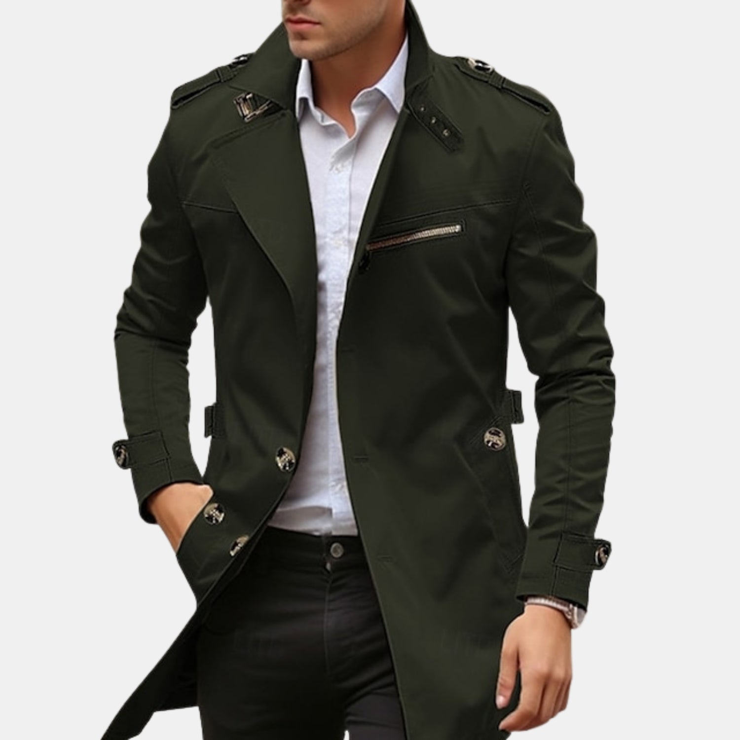 Herren Leichter Trenchcoat Frühling – Eleganter Übergangsmantel mit Reverskragen von Orren & Valé
