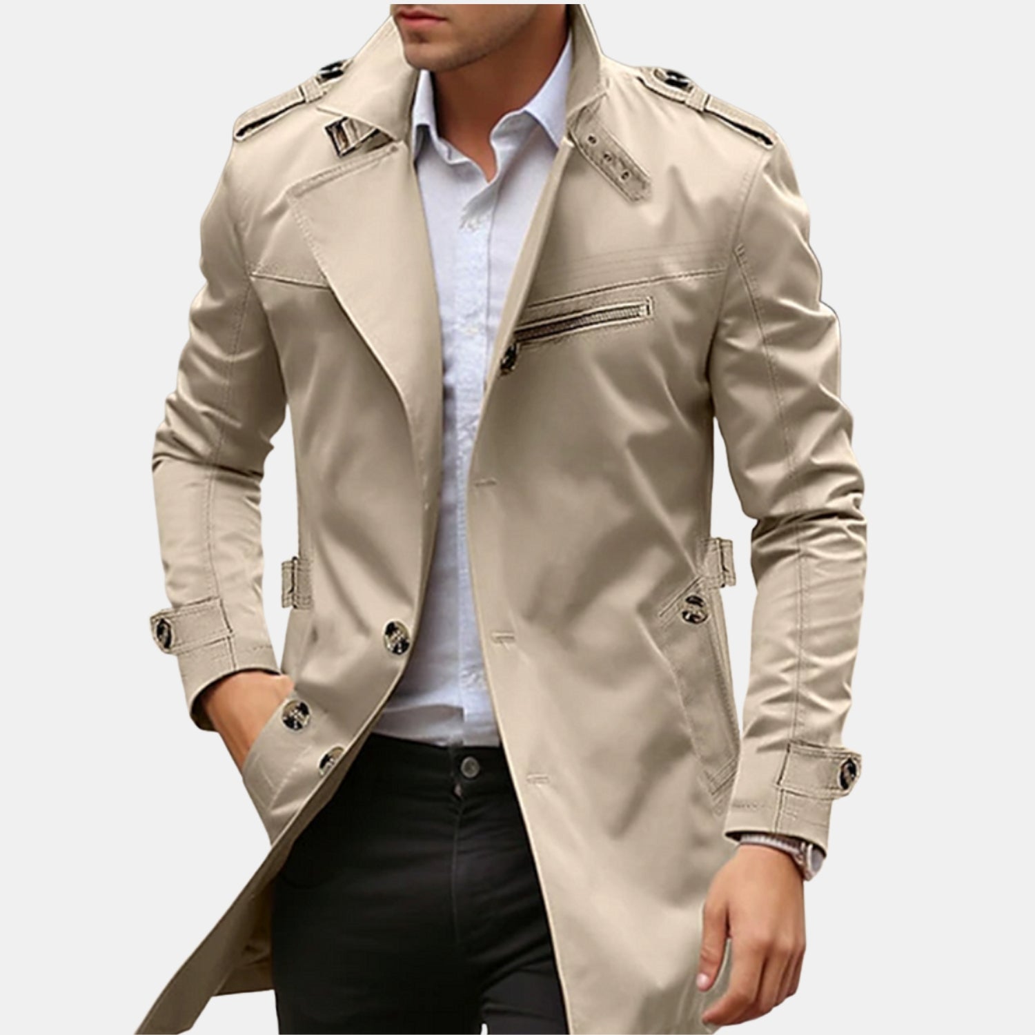Herren Leichter Trenchcoat Frühling – Eleganter Übergangsmantel mit Reverskragen von Orren & Valé