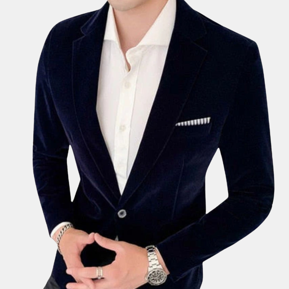 Orren & Valé Herren Samt-Blazer im Italien-Look – Schmal geschnittenes Abend-Sakko für elegante Anlässe