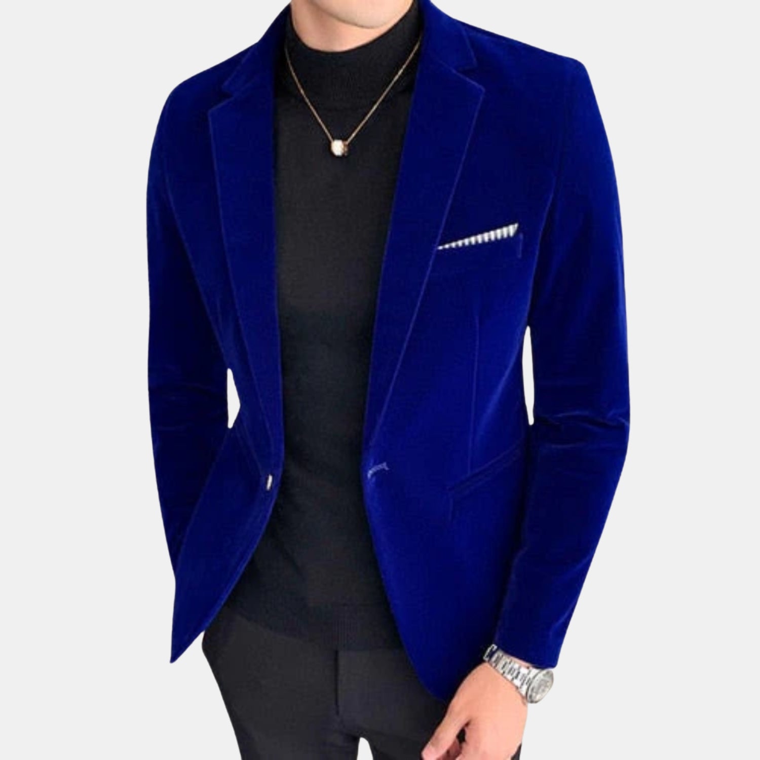 Orren & Valé Herren Samt-Blazer im Italien-Look – Schmal geschnittenes Abend-Sakko für elegante Anlässe