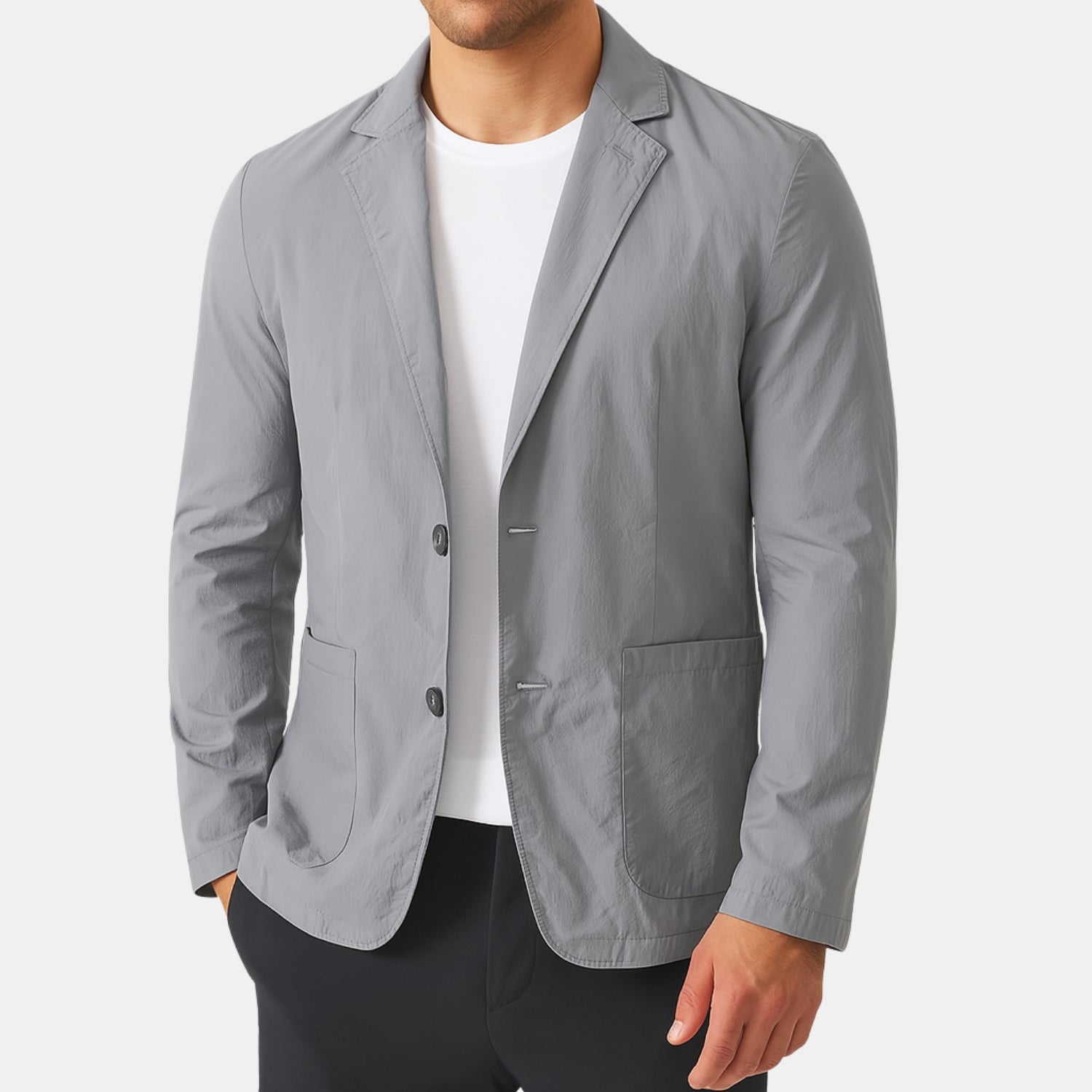 Herren Sommerblazer mit Knopfleiste – Leichtes Sakko mit Revers & Patch-Taschen von Orren & Valé 