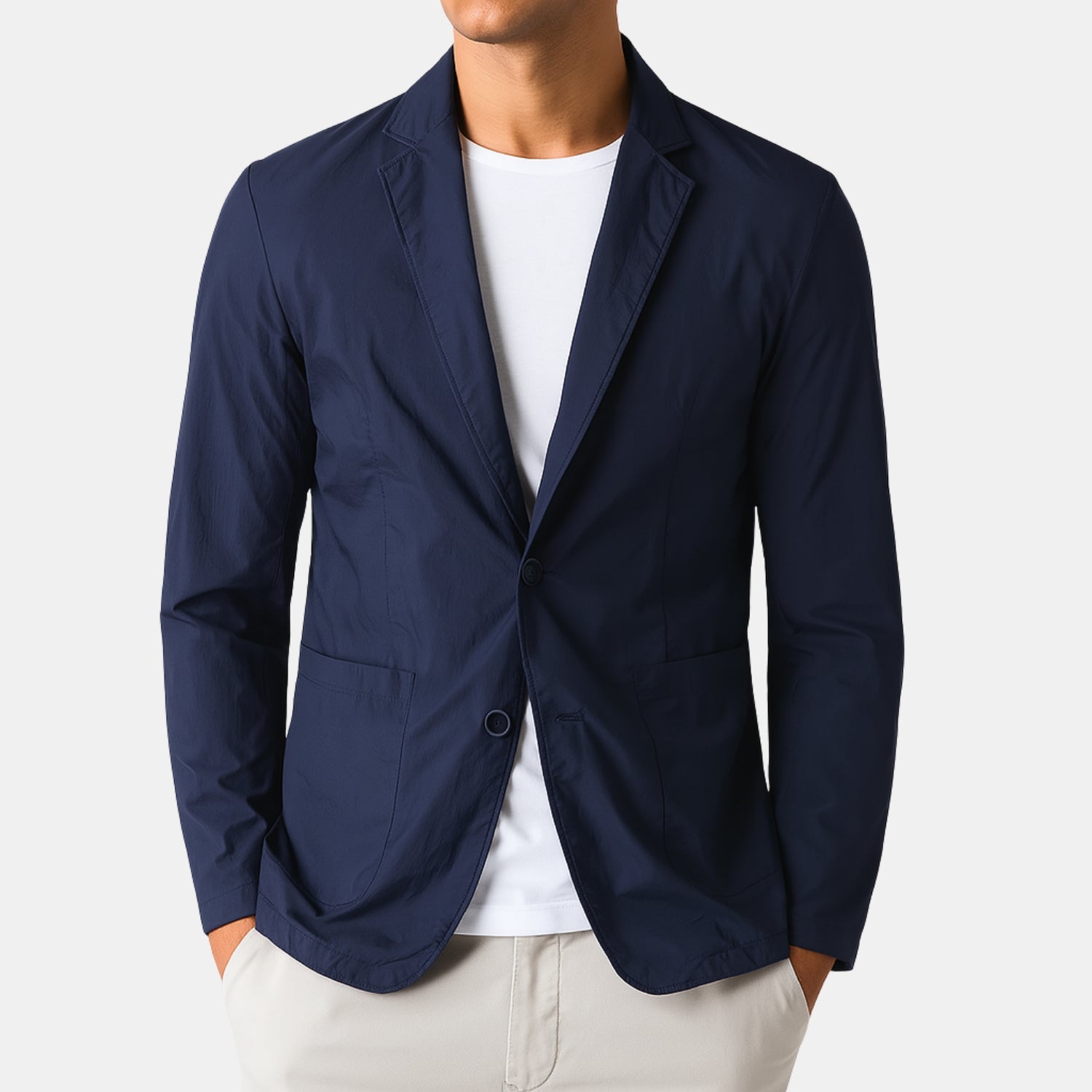 Herren Sommerblazer mit Knopfleiste – Leichtes Sakko mit Revers & Patch-Taschen von Orren & Valé 