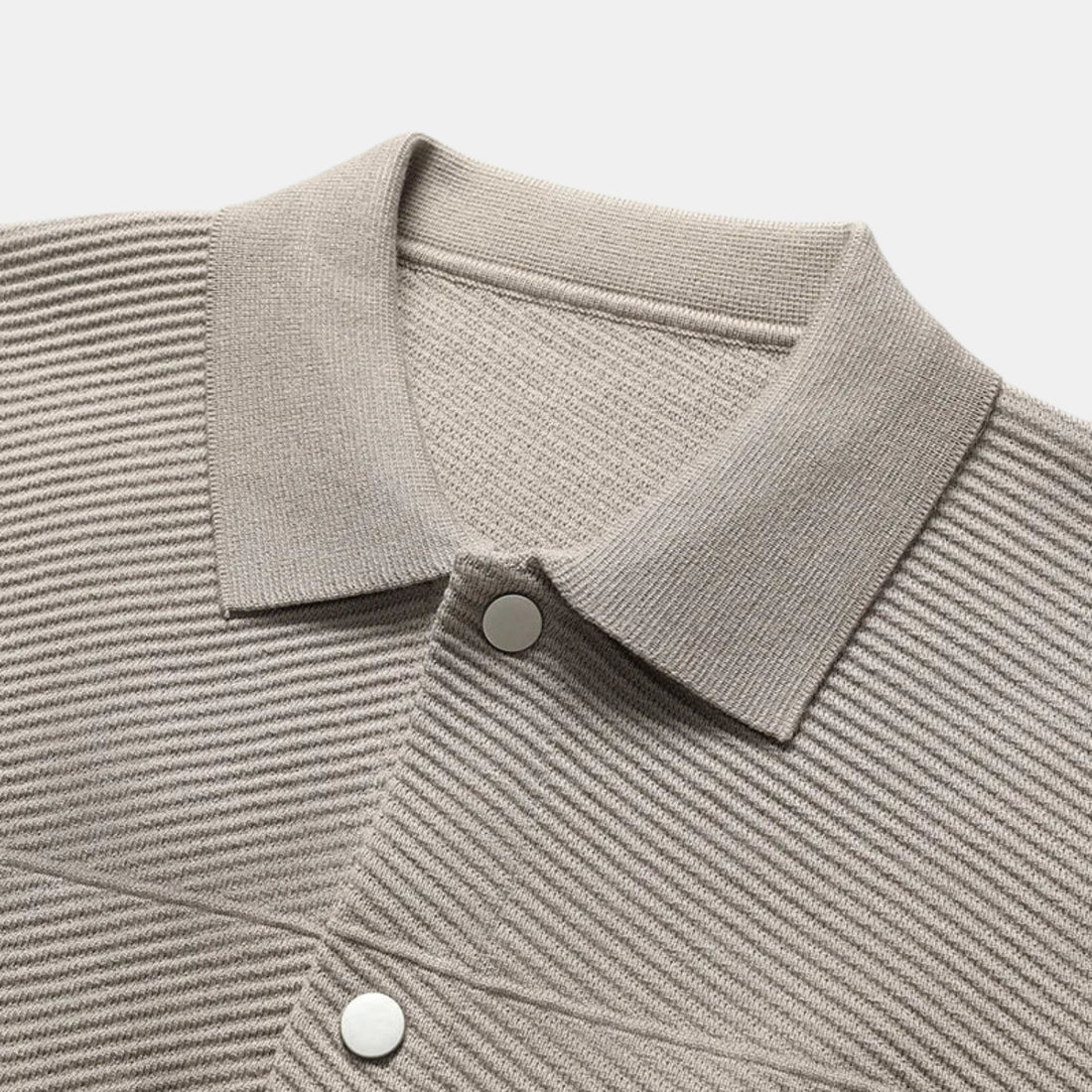 Herren Strick-Overshirt mit Kragen – Druckknopfjacke mit Klappentaschen von Orren & Valé 