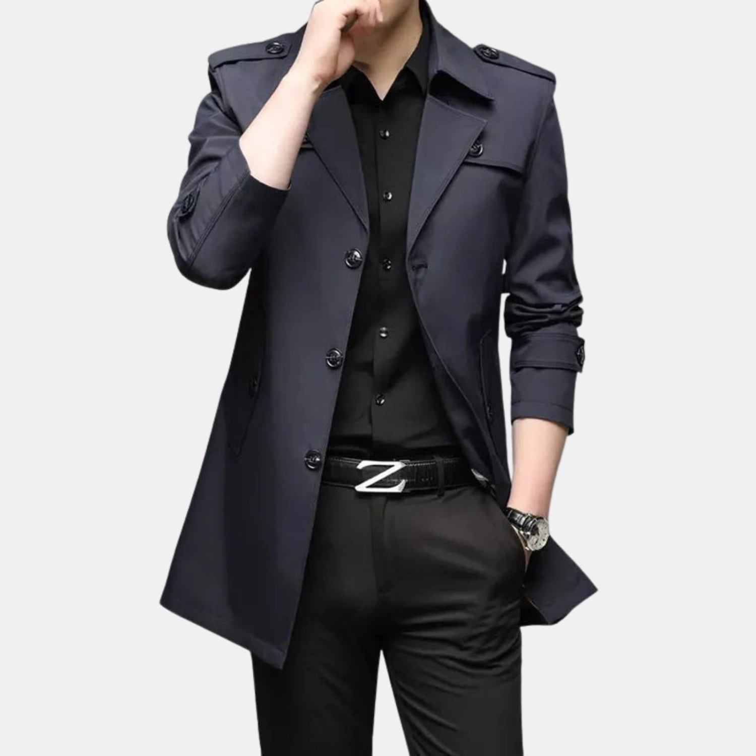 Herren Trenchcoat Doppelreiher – Tailored Look in Business-Style von Orren & Valé 