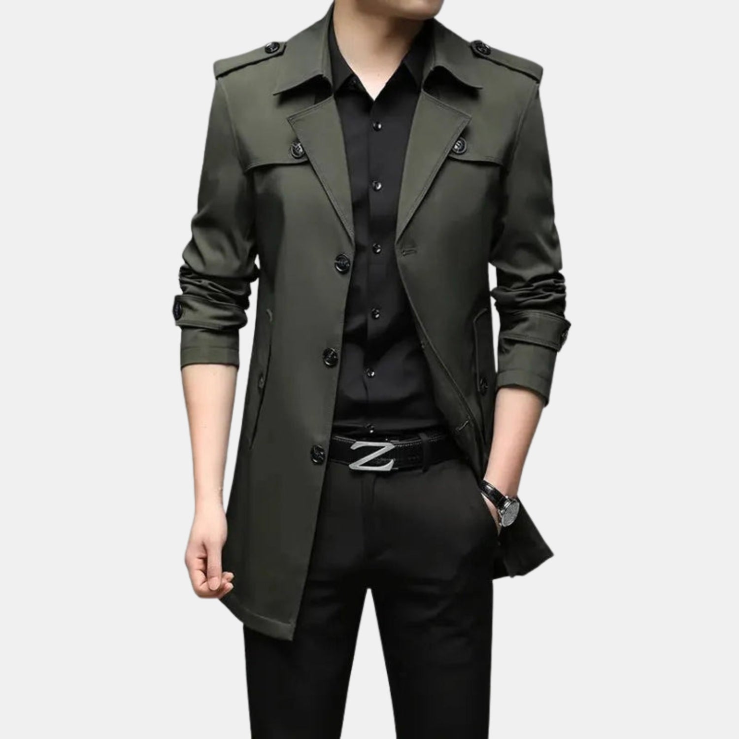 Herren Trenchcoat Doppelreiher – Tailored Look in Business-Style von Orren & Valé 