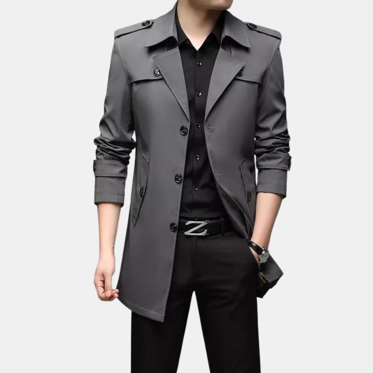 Herren Trenchcoat Doppelreiher – Tailored Look in Business-Style von Orren & Valé 