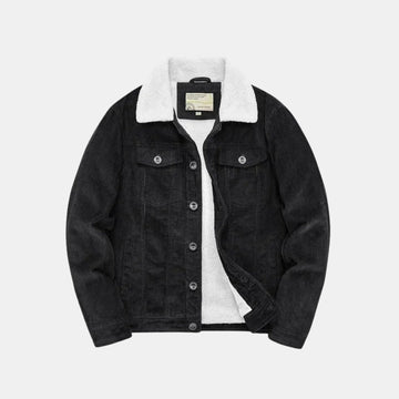 Herren Trucker-Winterjacke aus Kunstwildleder mit Lammfellimitat von Orren & Valé 