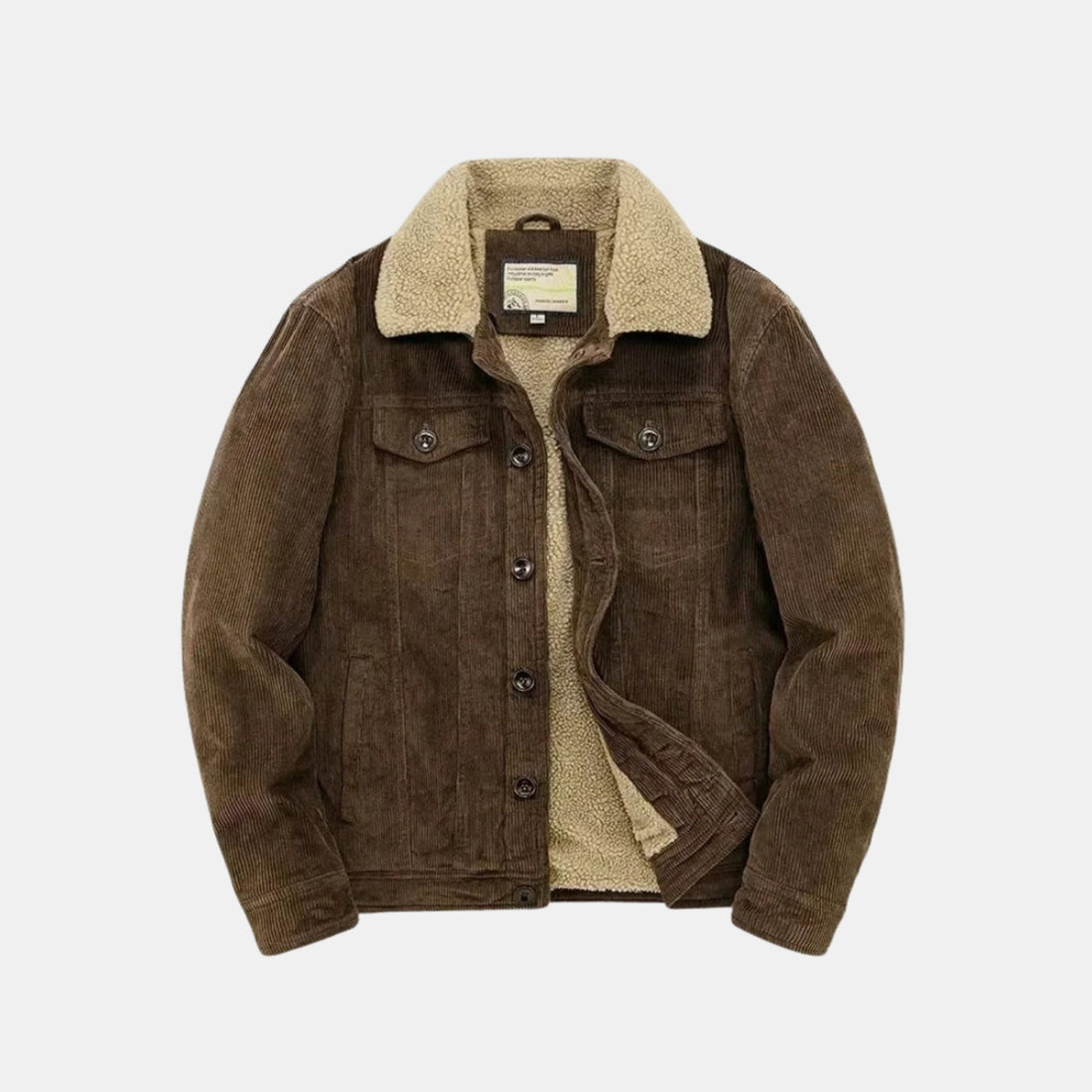 Herren Trucker-Winterjacke aus Kunstwildleder mit Lammfellimitat von Orren & Valé 