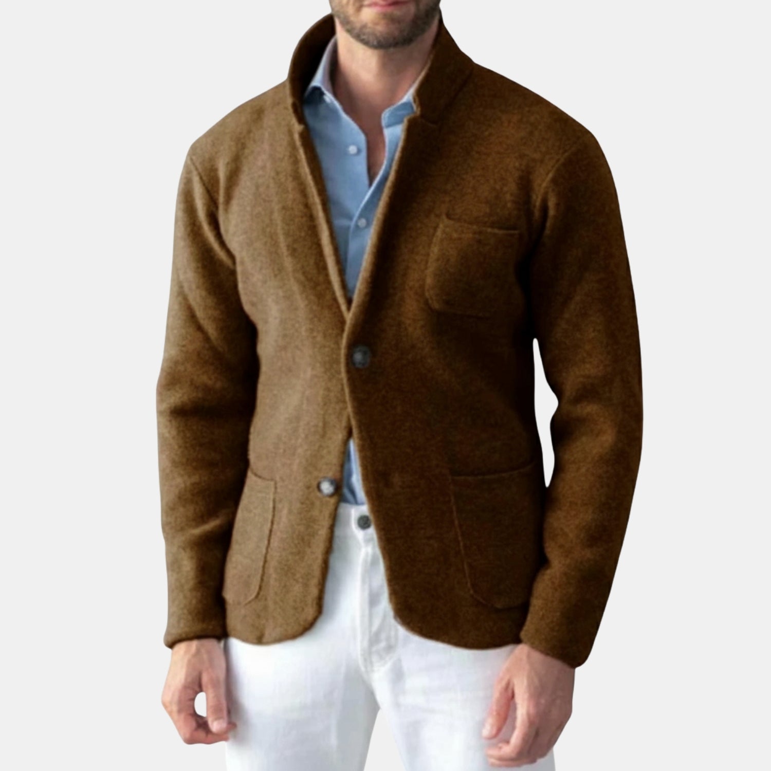 Herren Vintage Wolljacke mit Stehkragen – Klassische Übergangsjacke für Herbst & Winter von Orren & Valé 