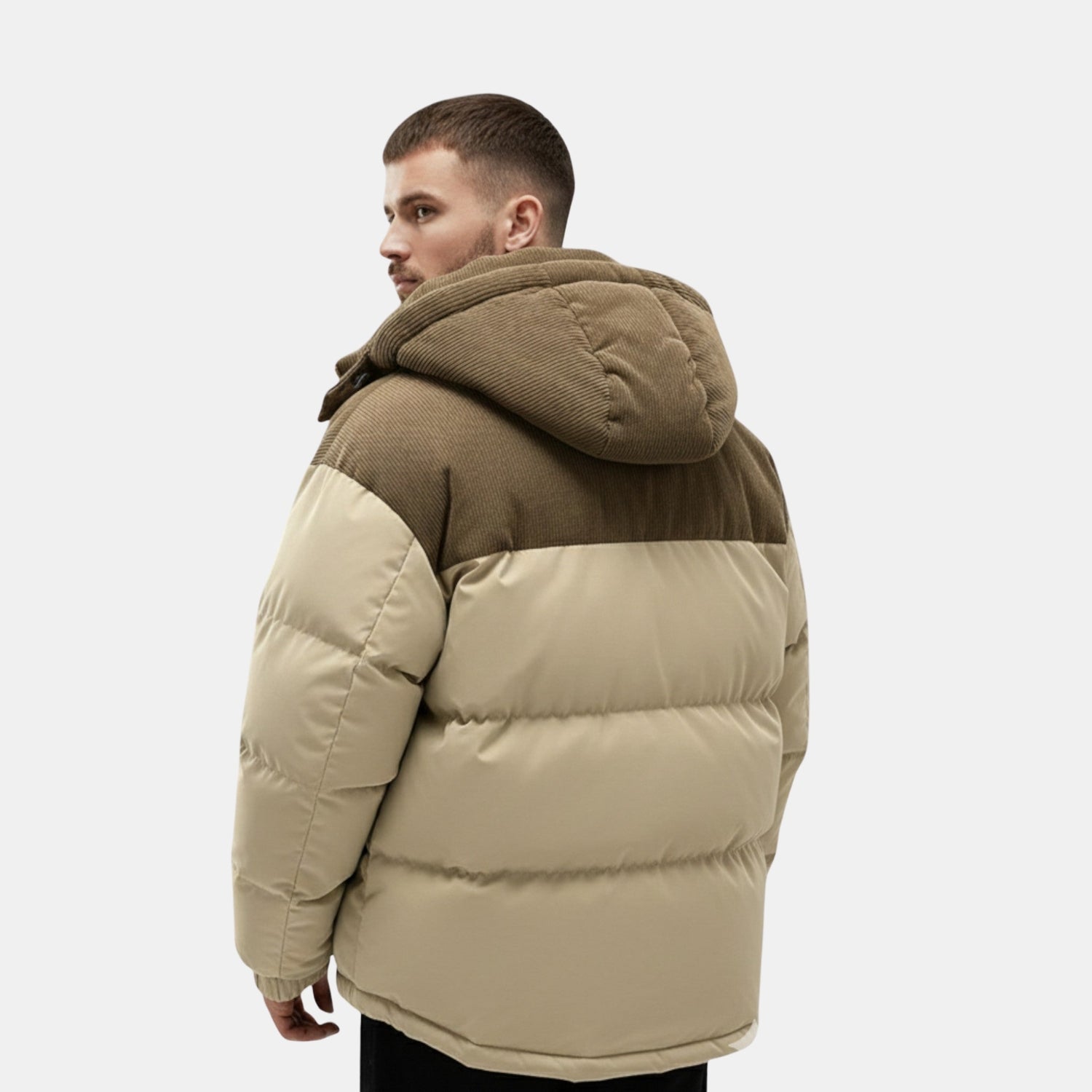 Herren Winterjacke mit Fleecefutter & Abnehmbarer Kapuze von Orren & Valé 