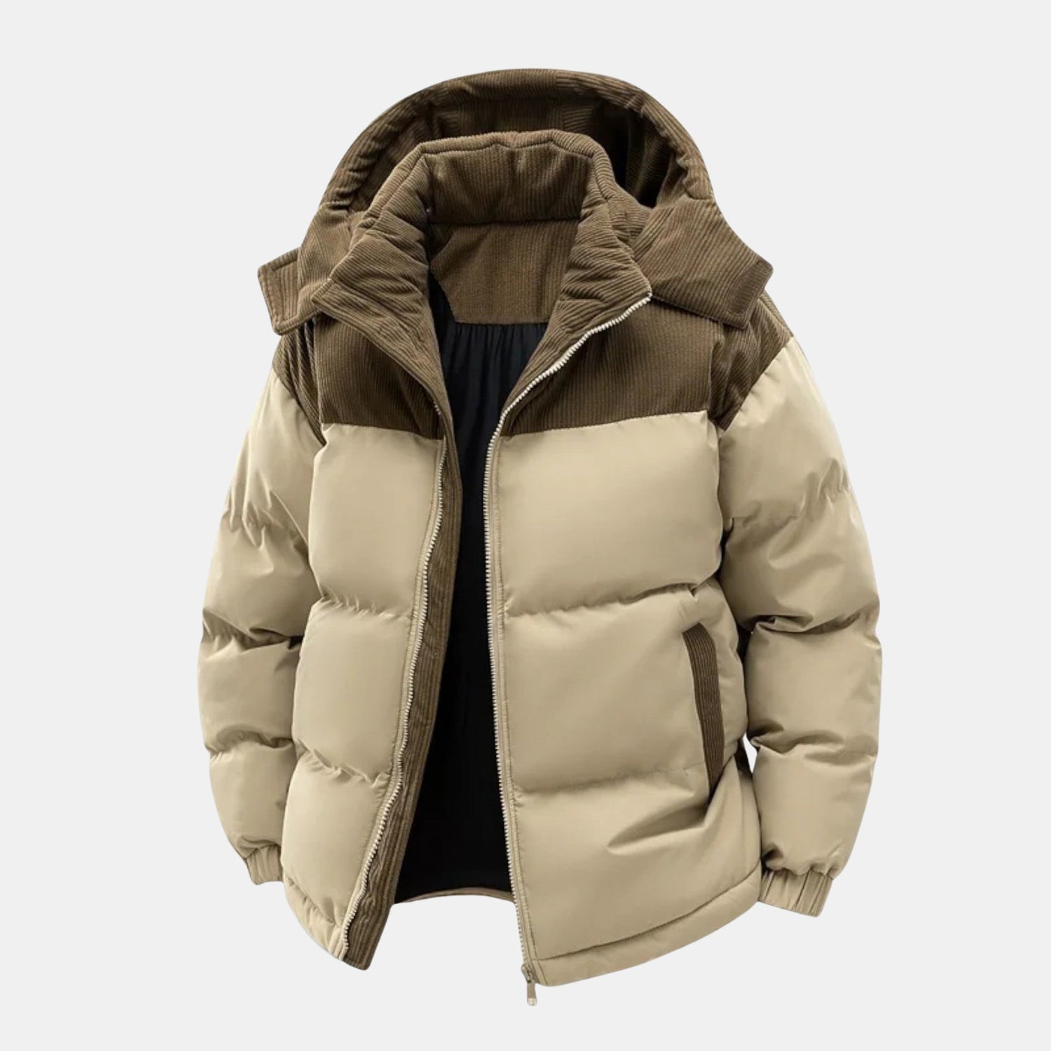 Herren Winterjacke mit Fleecefutter & Abnehmbarer Kapuze von Orren & Valé 
