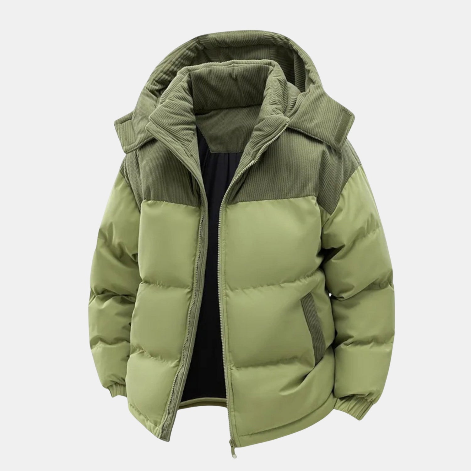 Herren Winterjacke mit Fleecefutter & Abnehmbarer Kapuze von Orren & Valé 