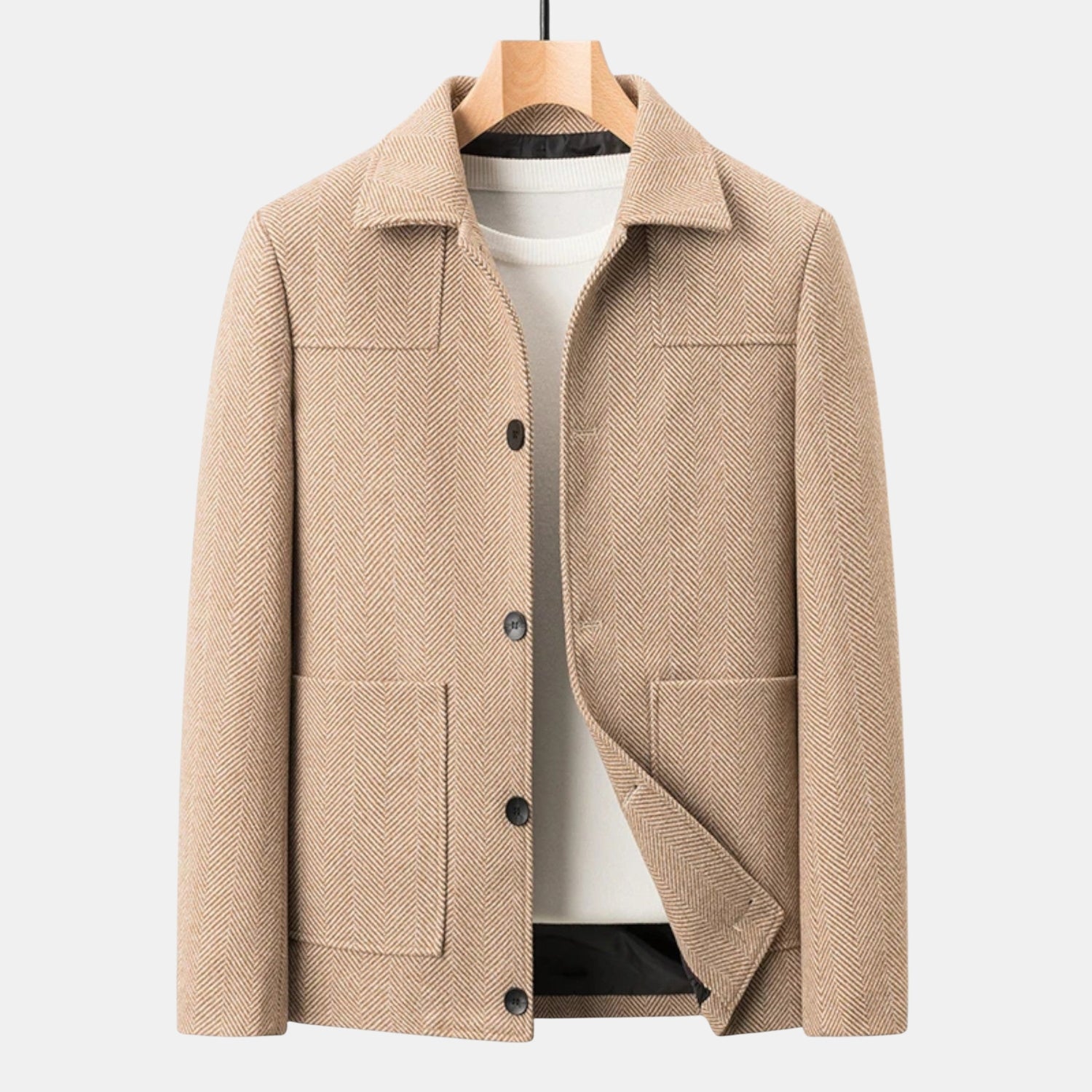 Herren Wollmix-Businessjacke mit Revers – Elegante Wolljacke für Büro & Alltag von Orren & Valé 