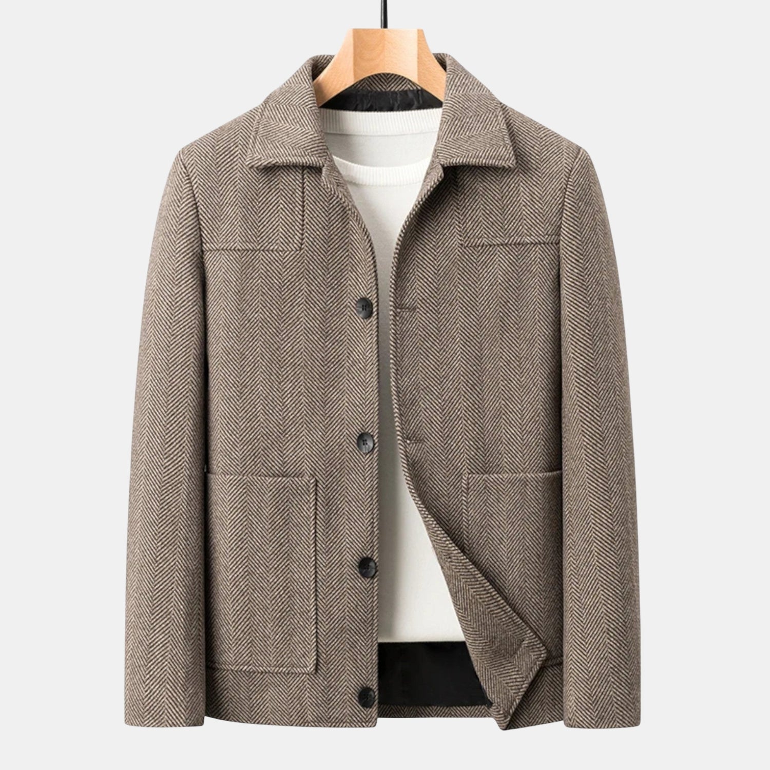 Herren Wollmix-Businessjacke mit Revers – Elegante Wolljacke für Büro & Alltag von Orren & Valé 