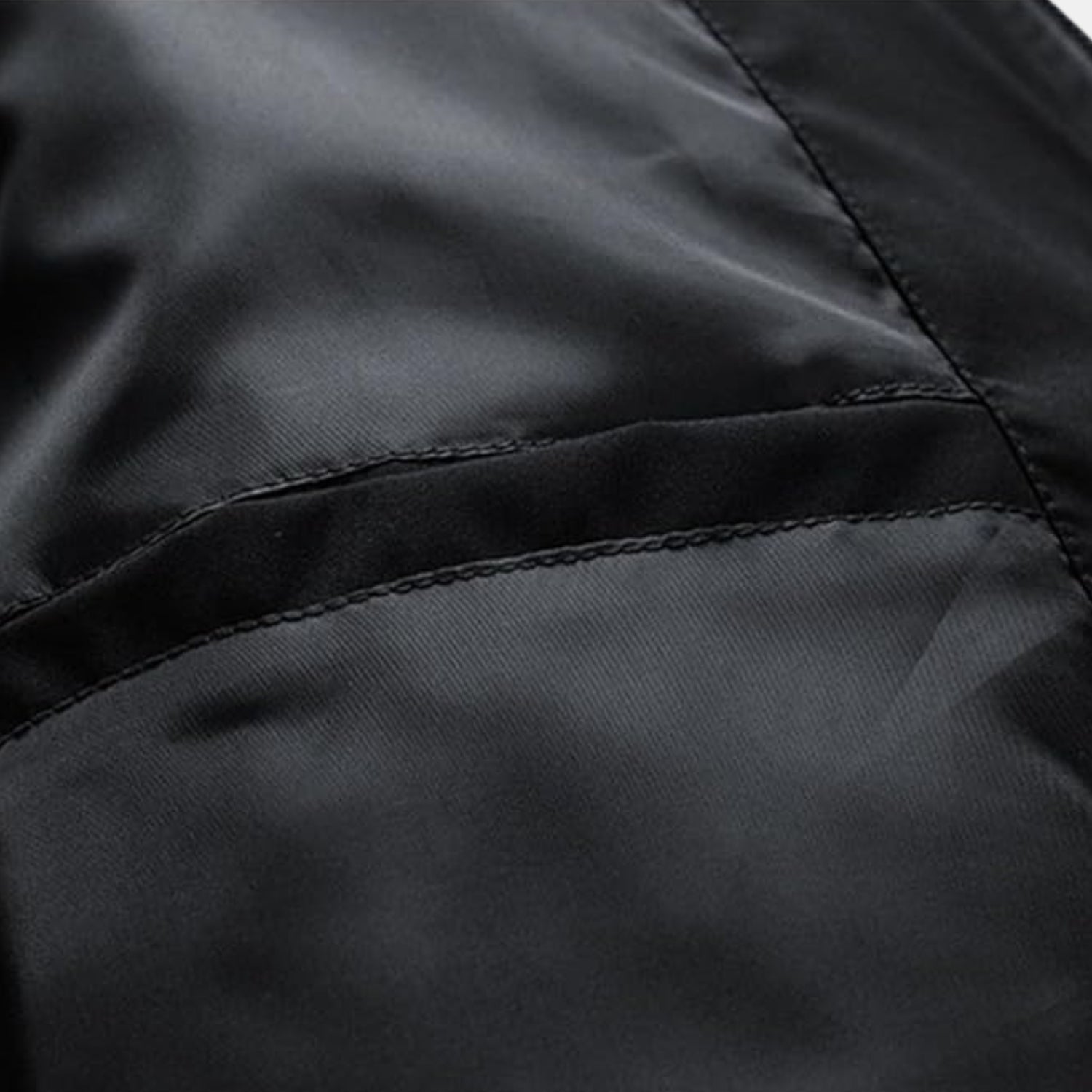 Herren Zip-Bomberjacke aus Baumwollmix – Leichte Übergangsjacke mit Stehkragen, Rippbündchen & Seitentaschen