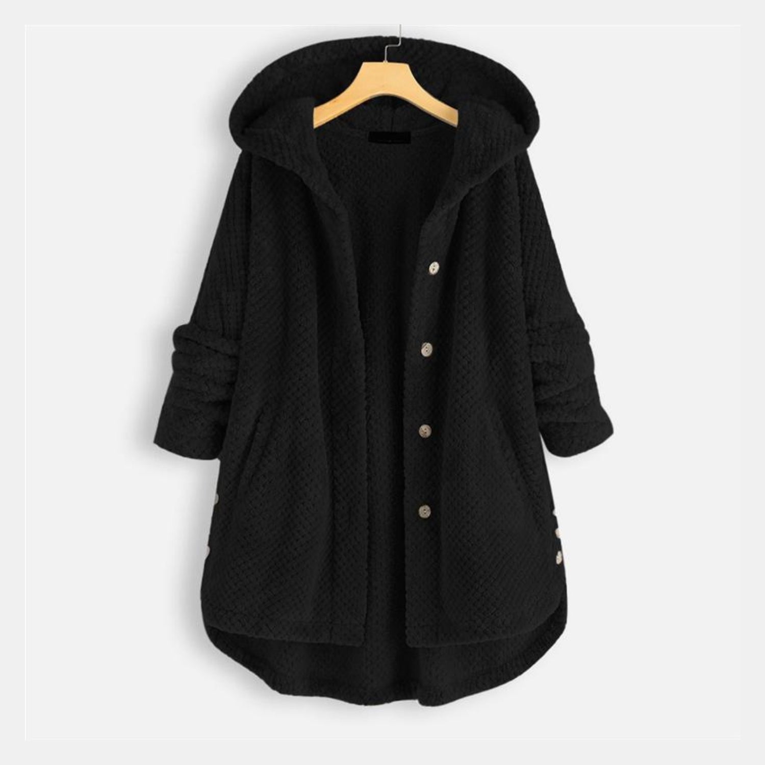 Kuscheliger Doubleface-Fleece-Wintermantel mit Kapuze von Orren & Valé 