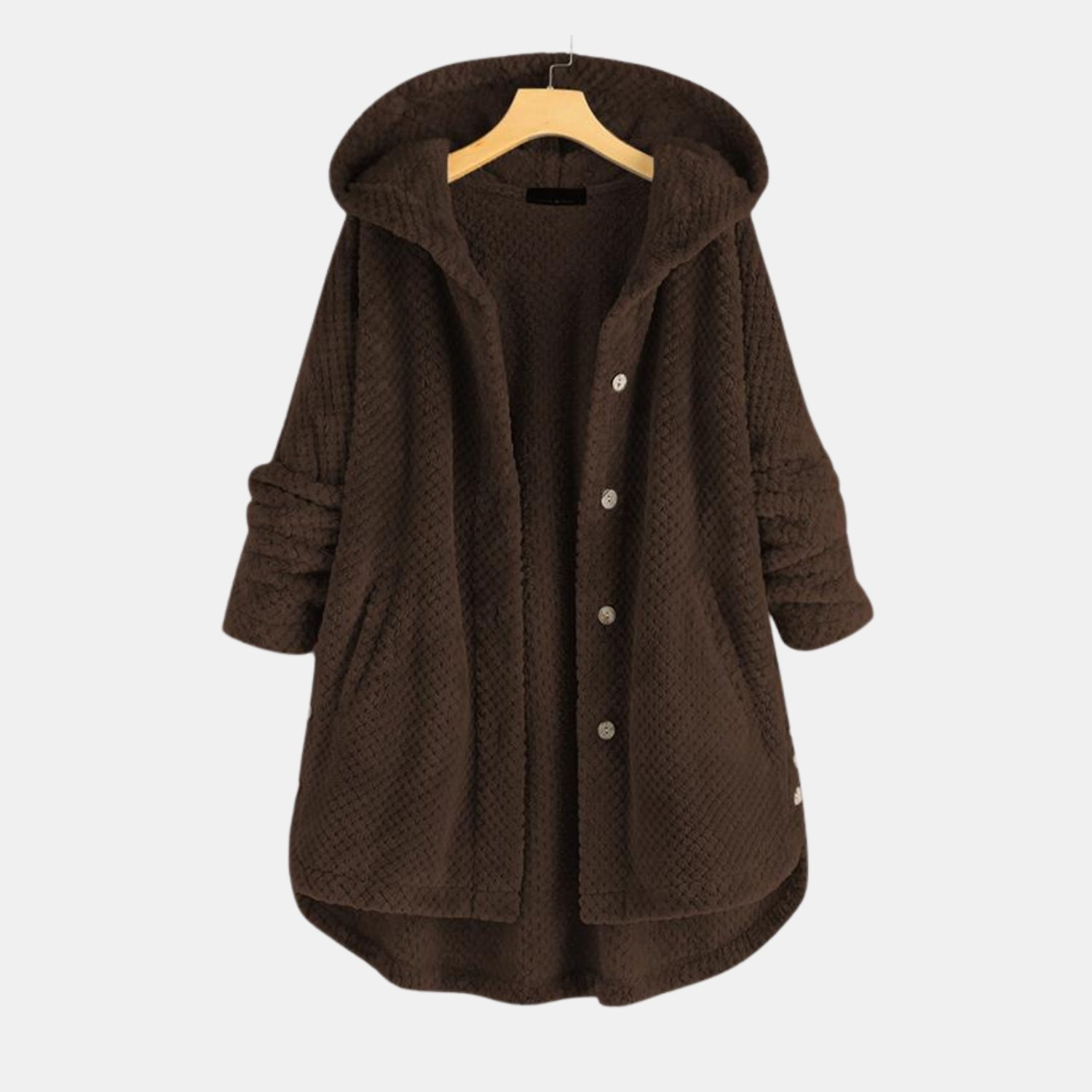 Kuscheliger Doubleface-Fleece-Wintermantel mit Kapuze von Orren & Valé 