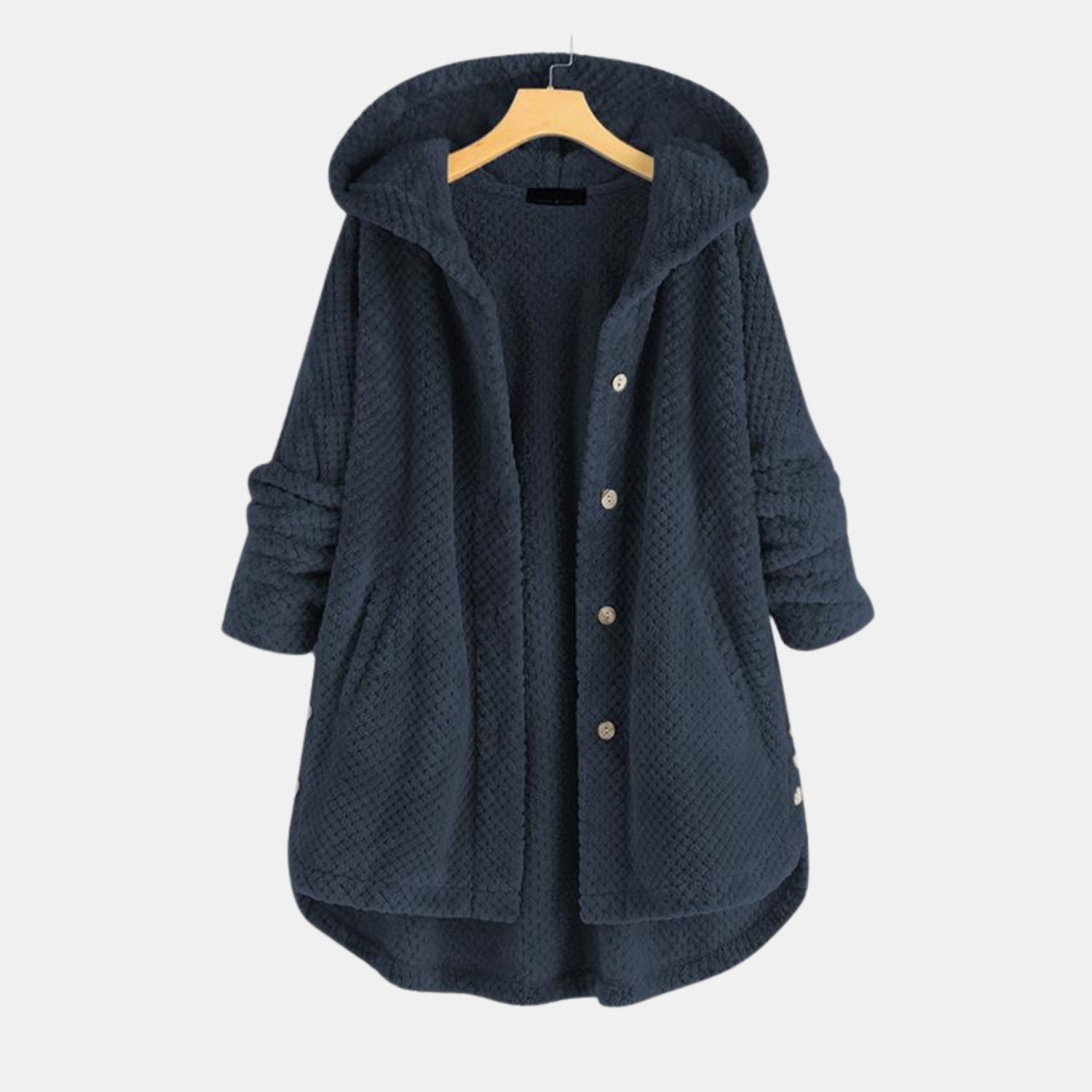 Kuscheliger Doubleface-Fleece-Wintermantel mit Kapuze von Orren & Valé 