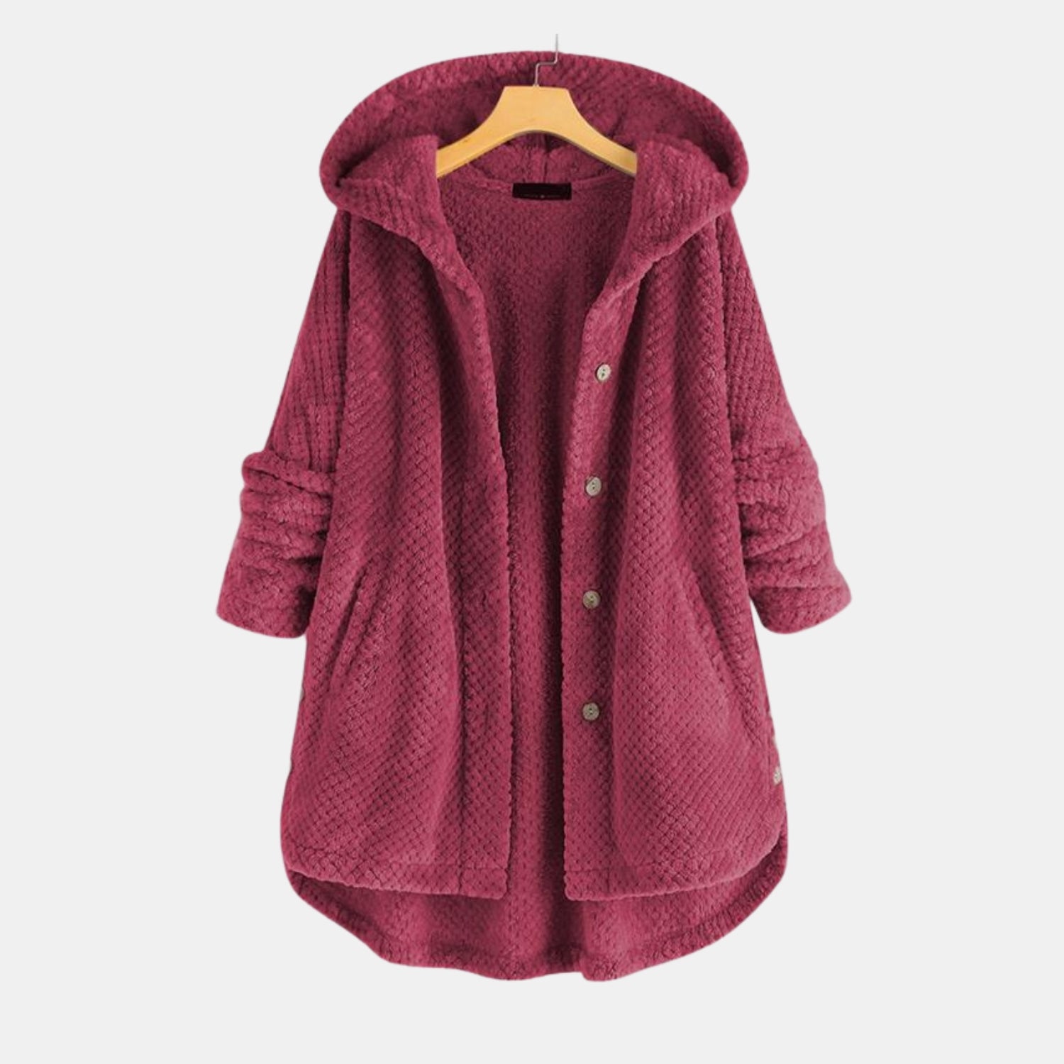 Kuscheliger Doubleface-Fleece-Wintermantel mit Kapuze von Orren & Valé 