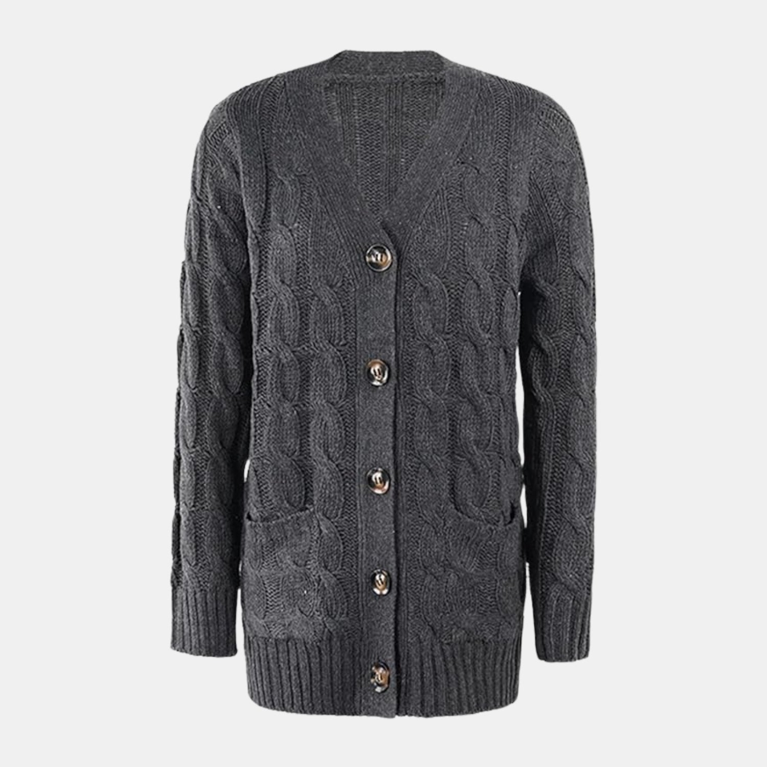 Damen Zopfstrick-Cardigan – Warme Strickjacke aus Weichem Garn für Alltag & Büro von Orren & Valé