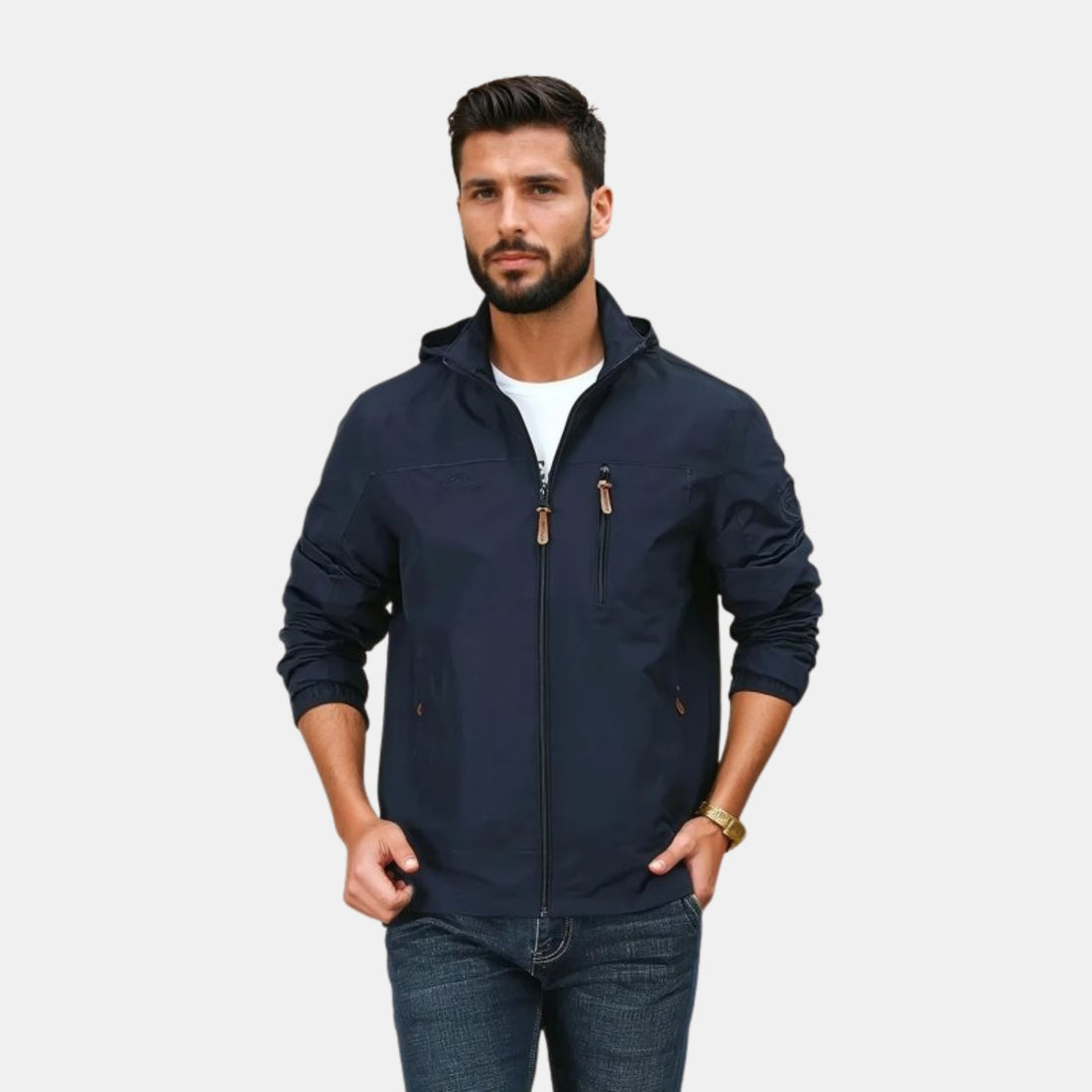 Herren Hydra-Funktionsjacke – Wasserdichte Outdoorjacke mit  Kapuze von Orren & Valé