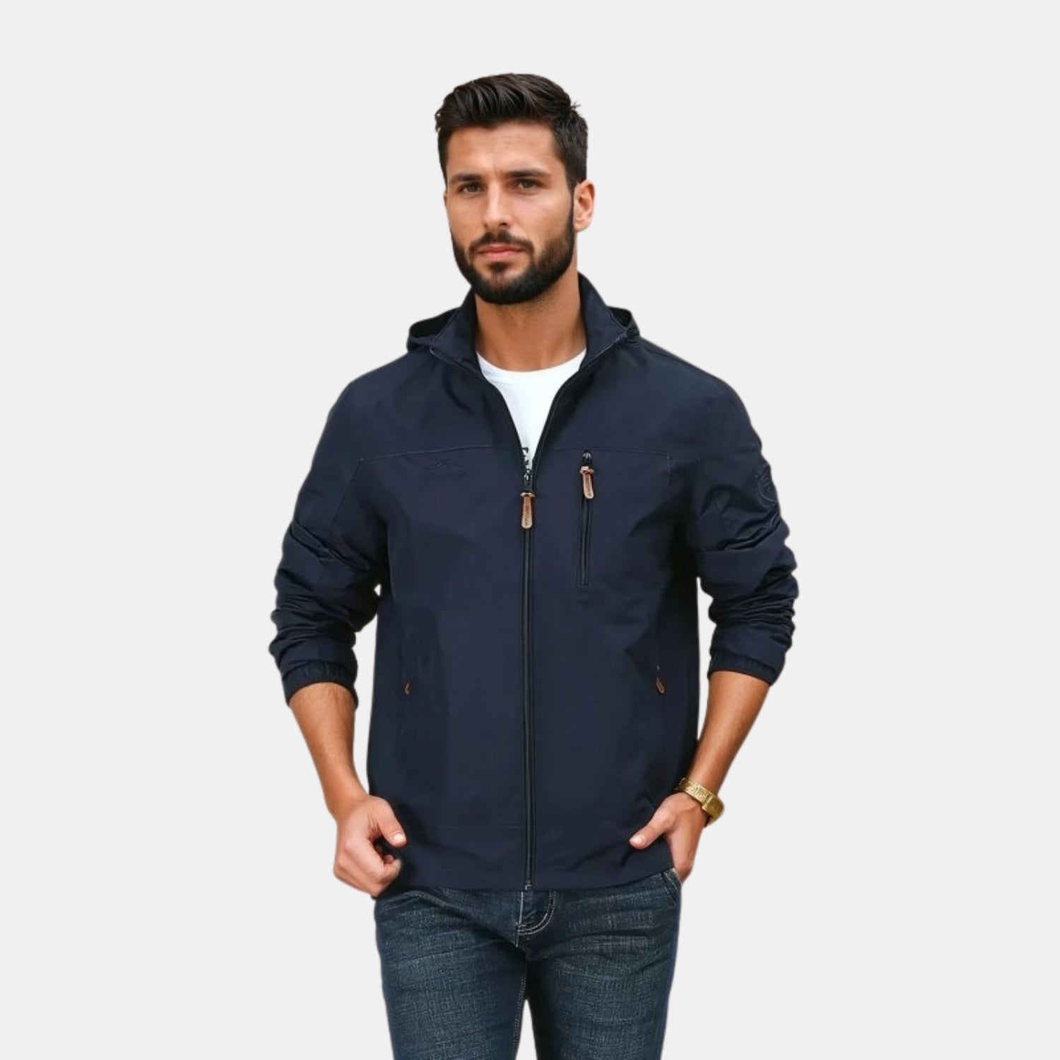 Herren Hydra-Funktionsjacke – Wasserdichte Outdoorjacke mit  Kapuze von Orren & Valé