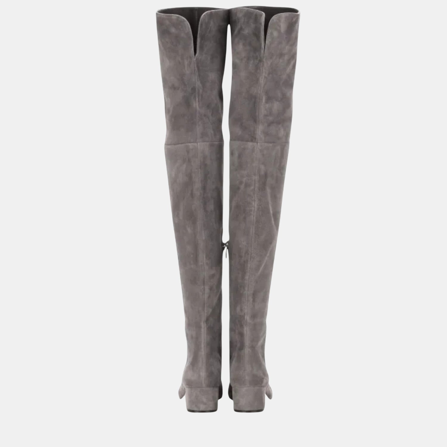 Damen Overknee-Winterstiefel aus Synthetik-Veloursleder