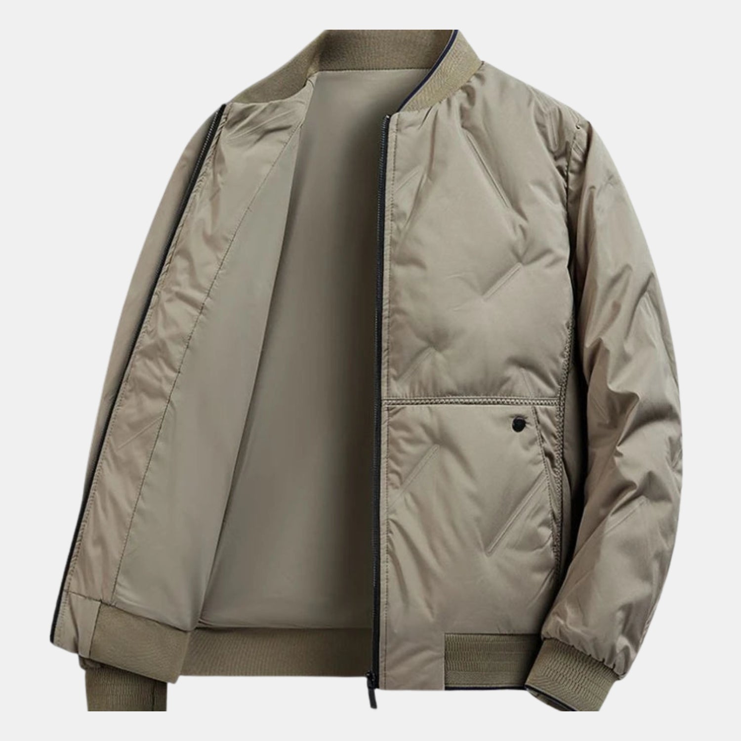 Herren Zip-Bomberjacke aus Baumwollmix – Leichte Übergangsjacke mit Stehkragen, Rippbündchen & Seitentaschen