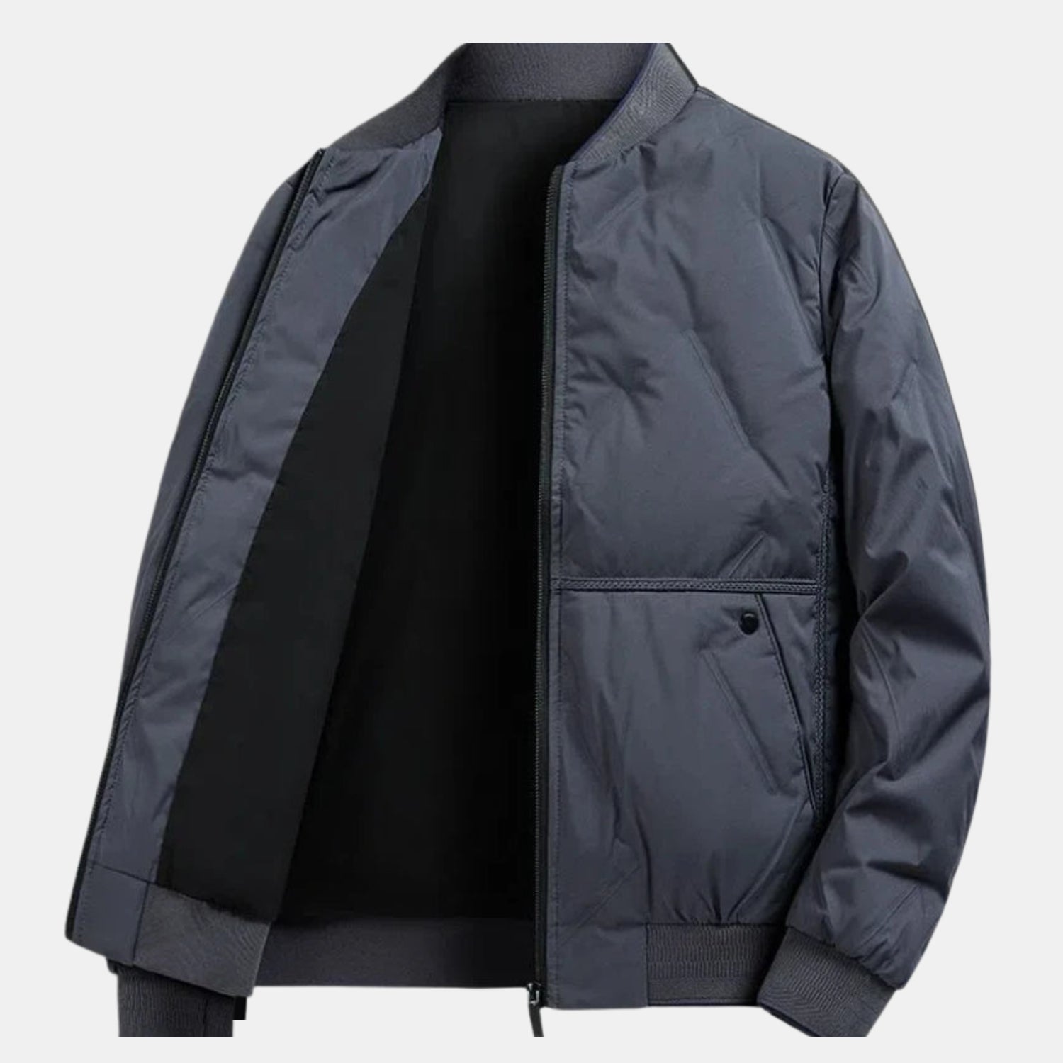 Herren Zip-Bomberjacke aus Baumwollmix – Leichte Übergangsjacke mit Stehkragen, Rippbündchen & Seitentaschen