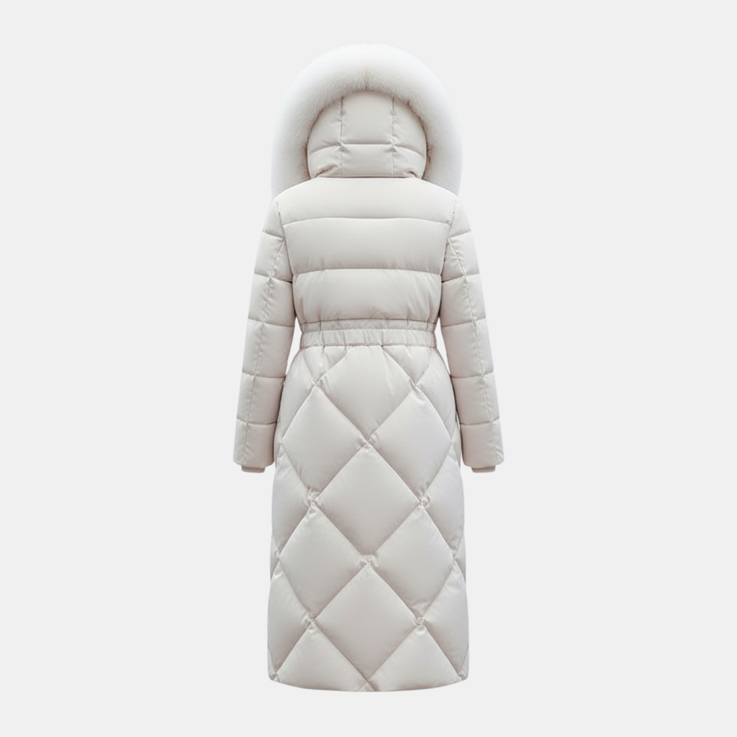 Damen-Winter-Daunenjacke mit Kapuzenbesatz