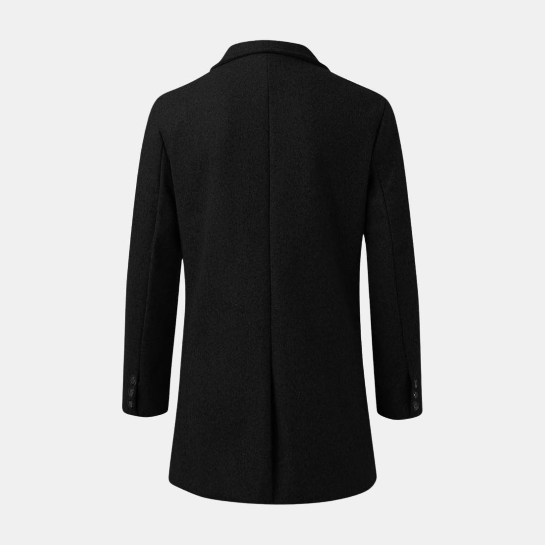 Eleganter Herrenmantel aus hochwertiger Wollmischung in Schwarz für den Winter