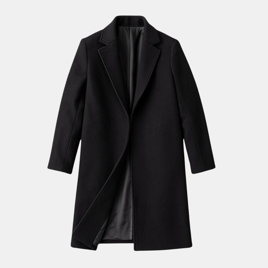 Schwarzer Herren-Formal-Wintermantel – stilvoller und warmer Mantel für die Winterzeit