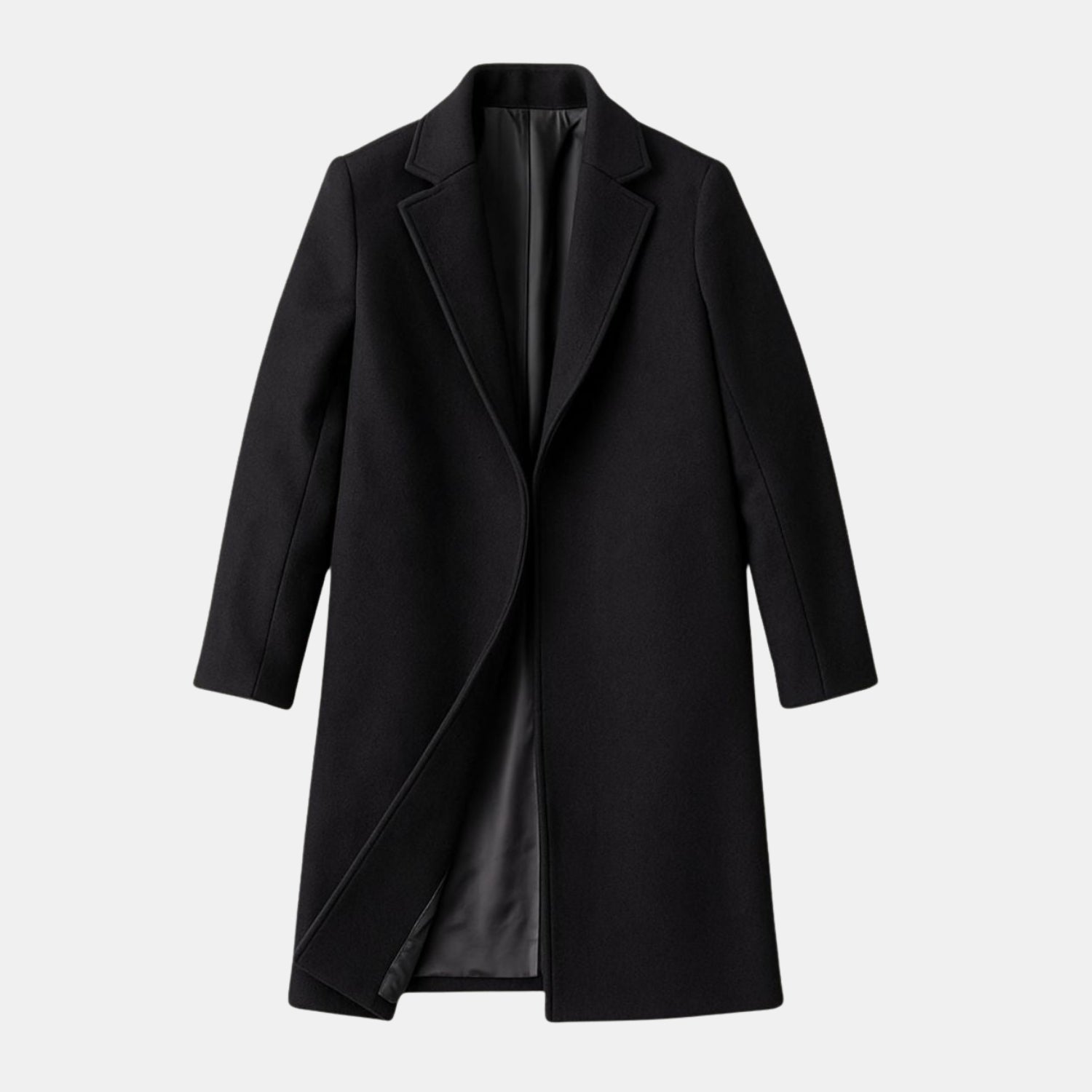 Schwarzer Herren-Formal-Wintermantel – stilvoller und warmer Mantel für die Winterzeit