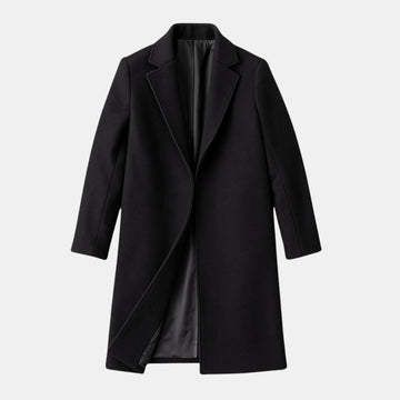 Schwarzer Herren-Formal-Wintermantel – stilvoller und warmer Mantel für die Winterzeit