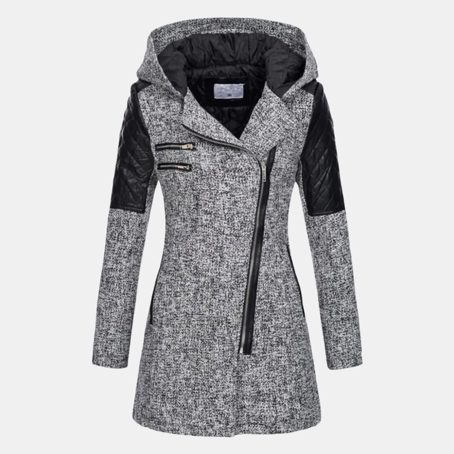 Damen Winterjacke mit Kapuze – Lange Gefütterte Jacke mit Reißverschluss für kalte Tage von Orren & Valé