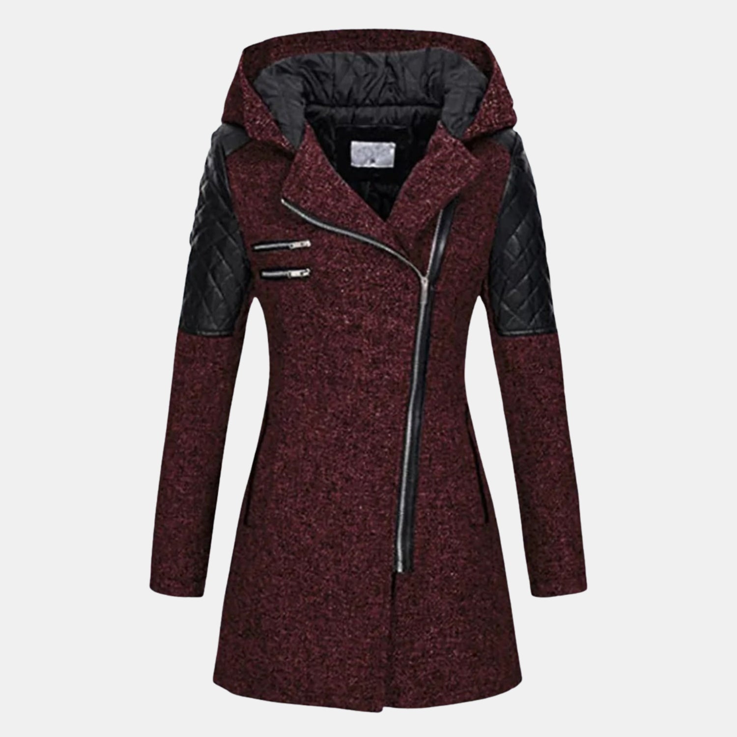 Damen Winterjacke mit Kapuze – Lange Gefütterte Jacke mit Reißverschluss für kalte Tage von Orren & Valé