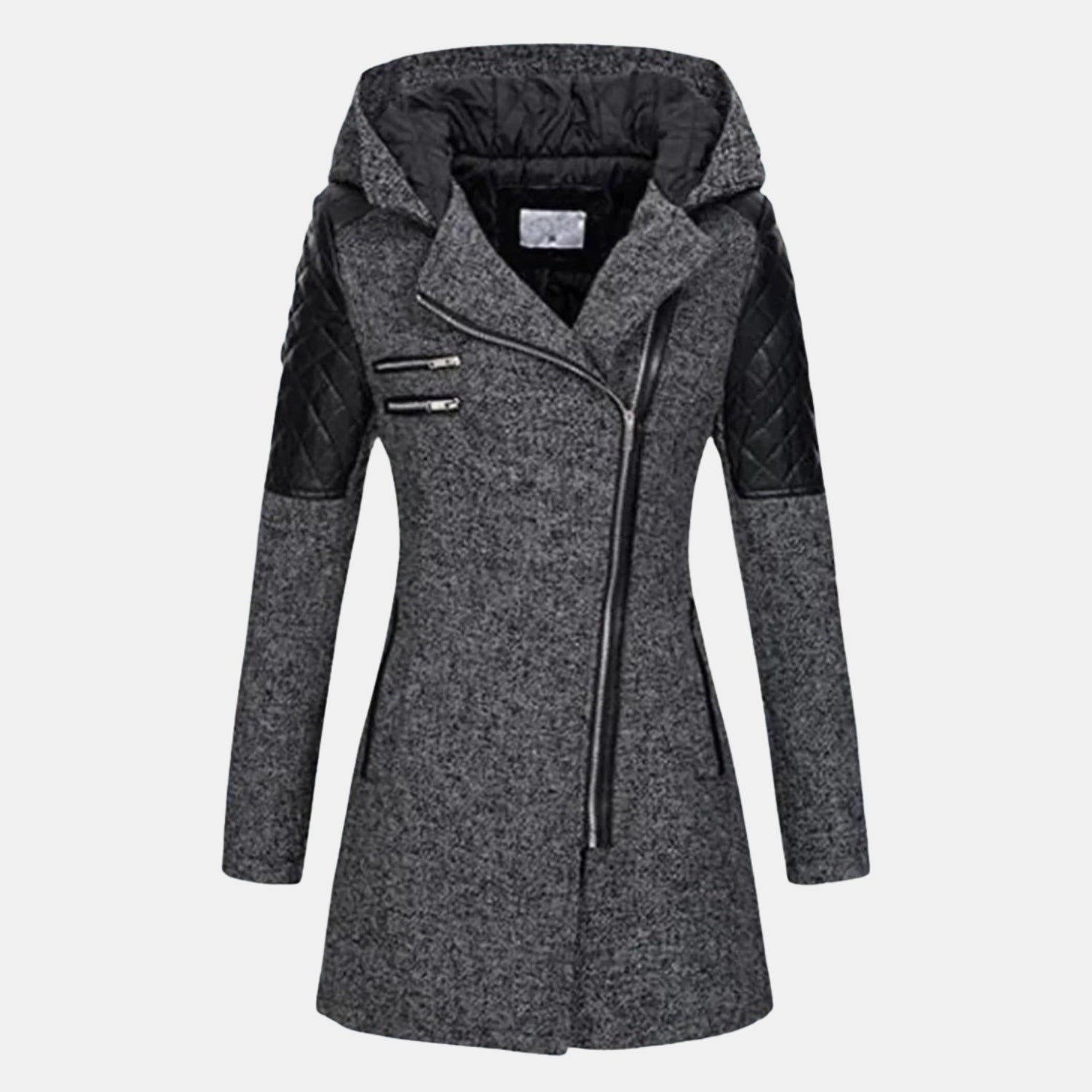 Damen Winterjacke mit Kapuze – Lange Gefütterte Jacke mit Reißverschluss für kalte Tage von Orren & Valé