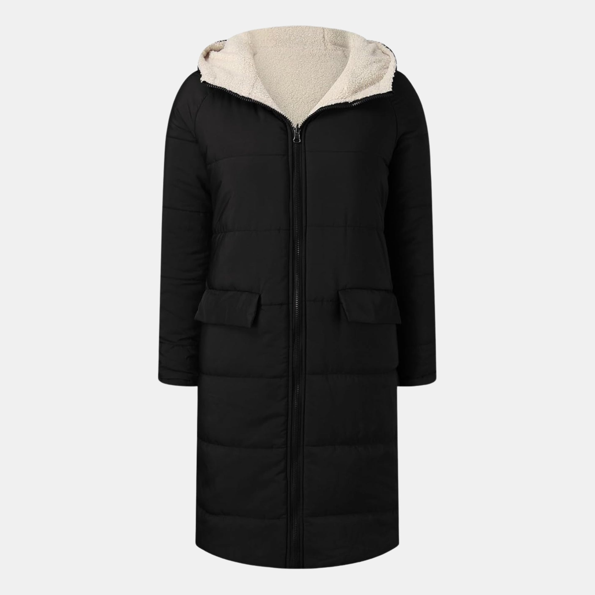 Damen Winter-Steppmantel mit Fleecefutter – Warme Lange Pufferjacke für Kalte Tage von Orren & Valé 
