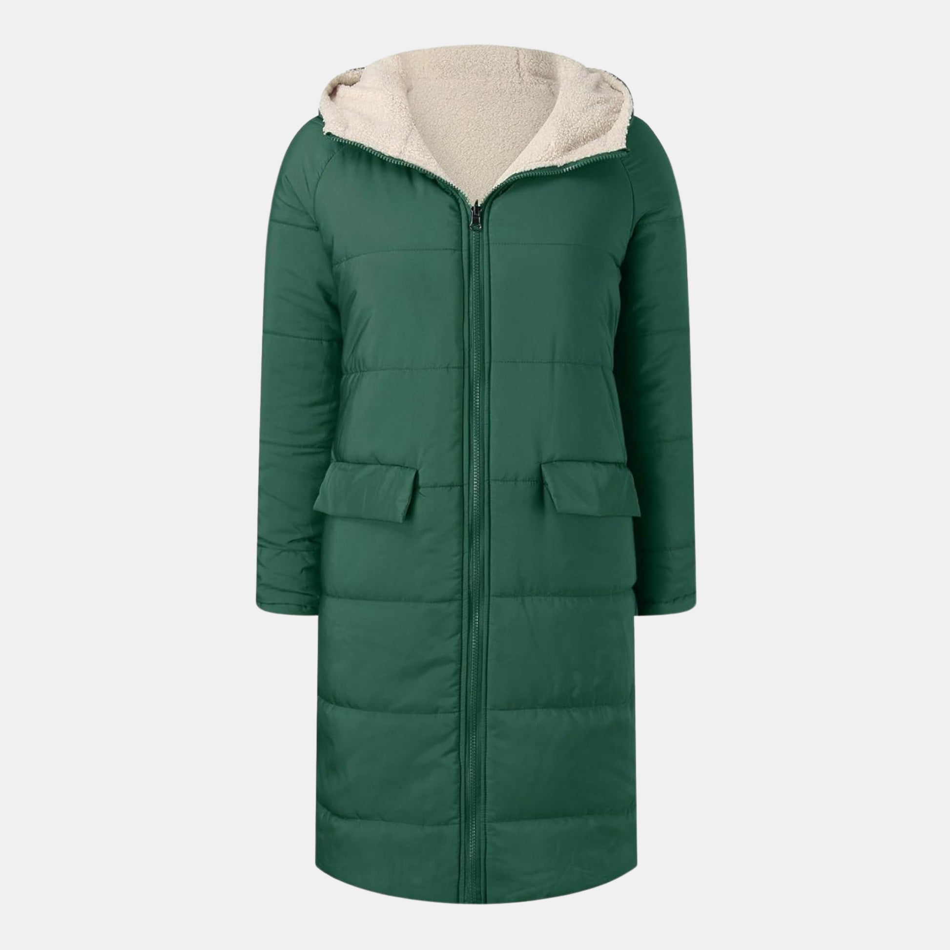 Damen Winter-Steppmantel mit Fleecefutter – Warme Lange Pufferjacke für Kalte Tage von Orren & Valé 