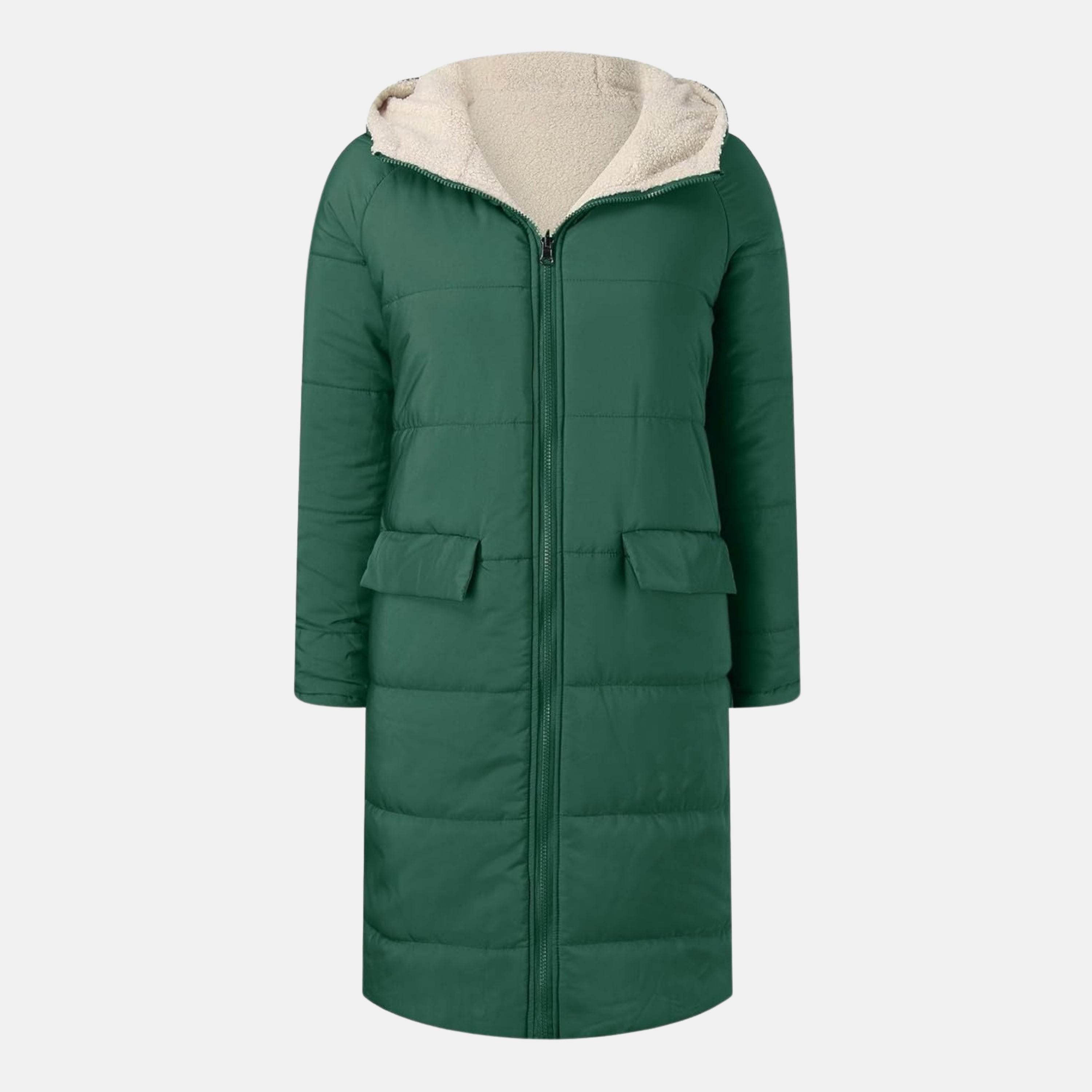 Damen Winter-Steppmantel mit Fleecefutter – Warme Lange Pufferjacke für Kalte Tage von Orren & Valé 