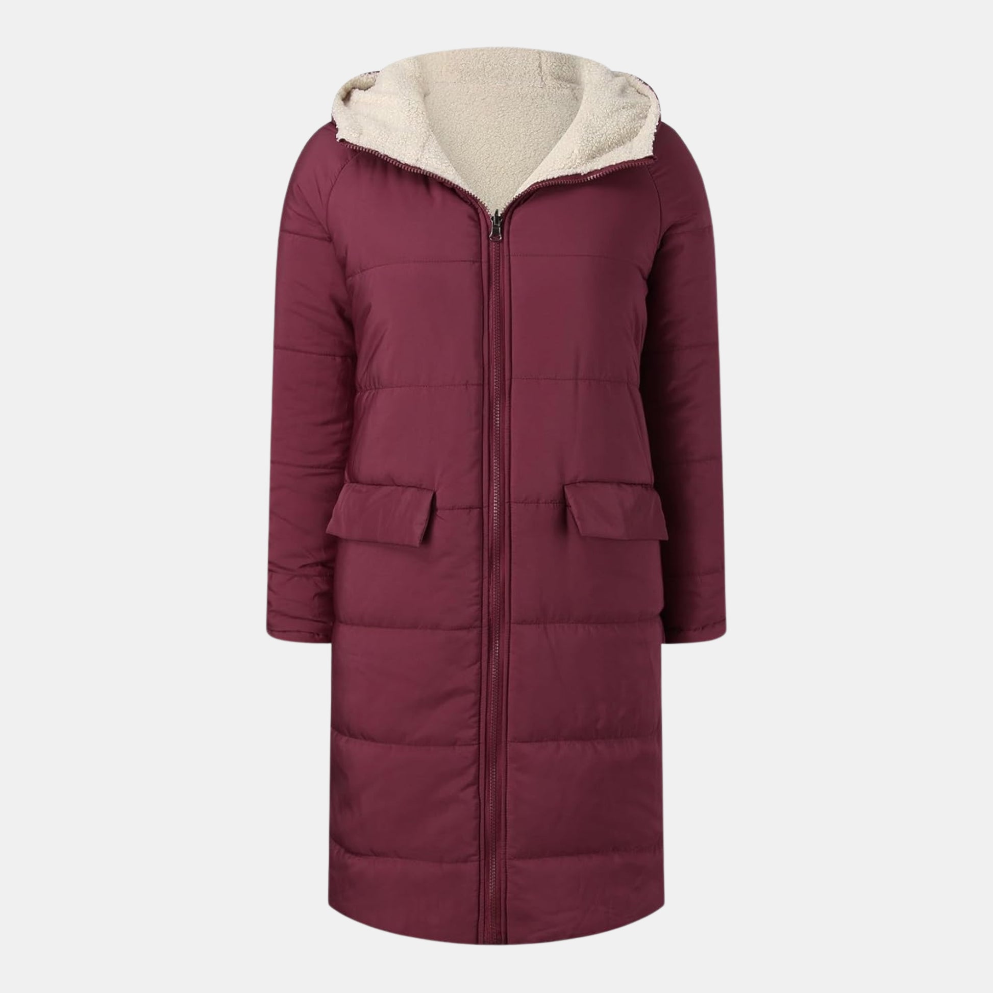 Damen Winter-Steppmantel mit Fleecefutter – Warme Lange Pufferjacke für Kalte Tage von Orren & Valé 